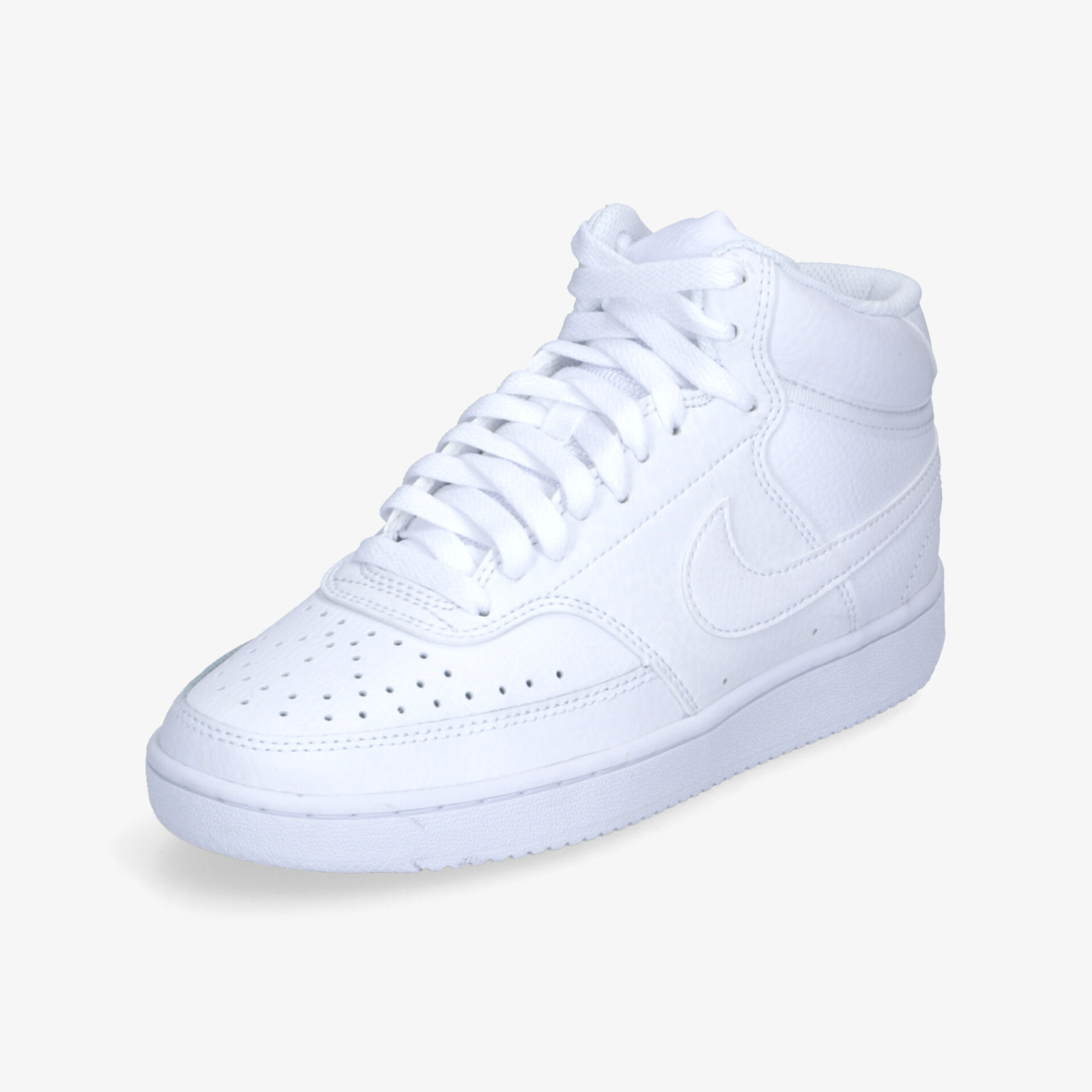 Weißer Sneaker mit hohem Schaft und robuster Sohle, sportlich und bequem, ideal für vielseitige Outfits