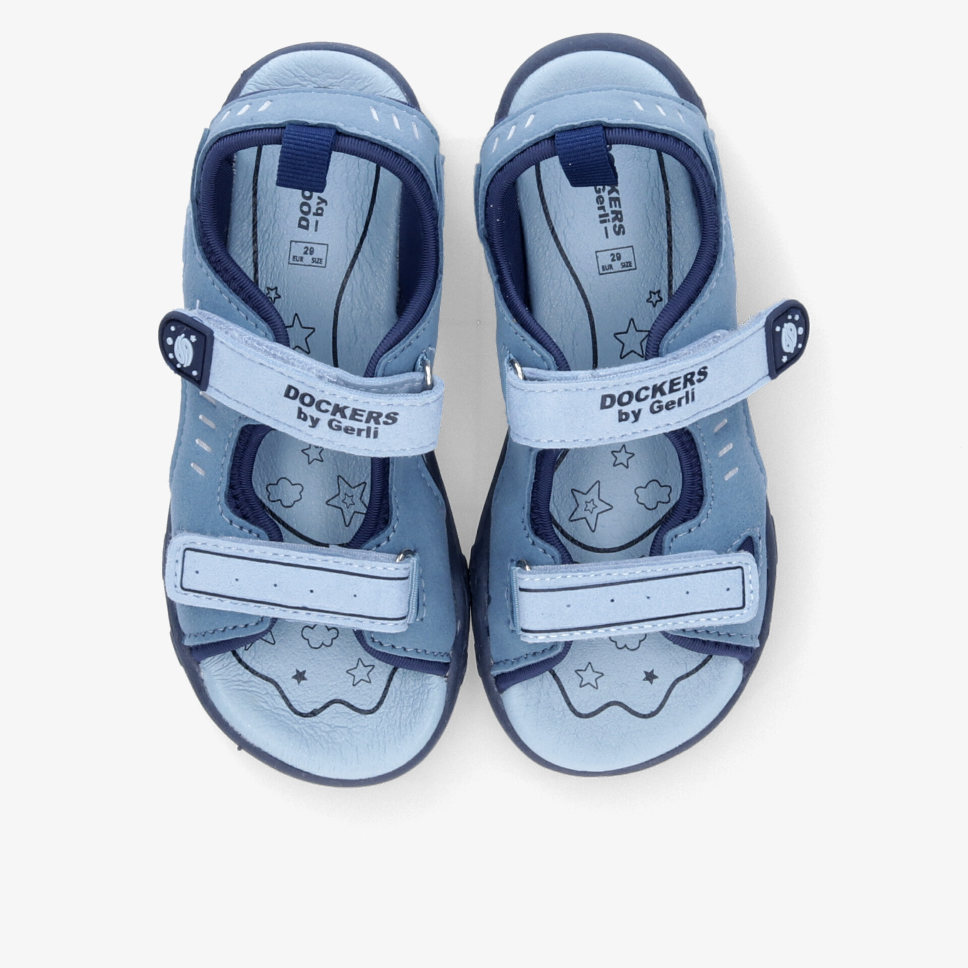 Blau Kinder Sandalen mit verstellbaren Klettverschlüssen und flexibler, bequemer Passform für warme Tage