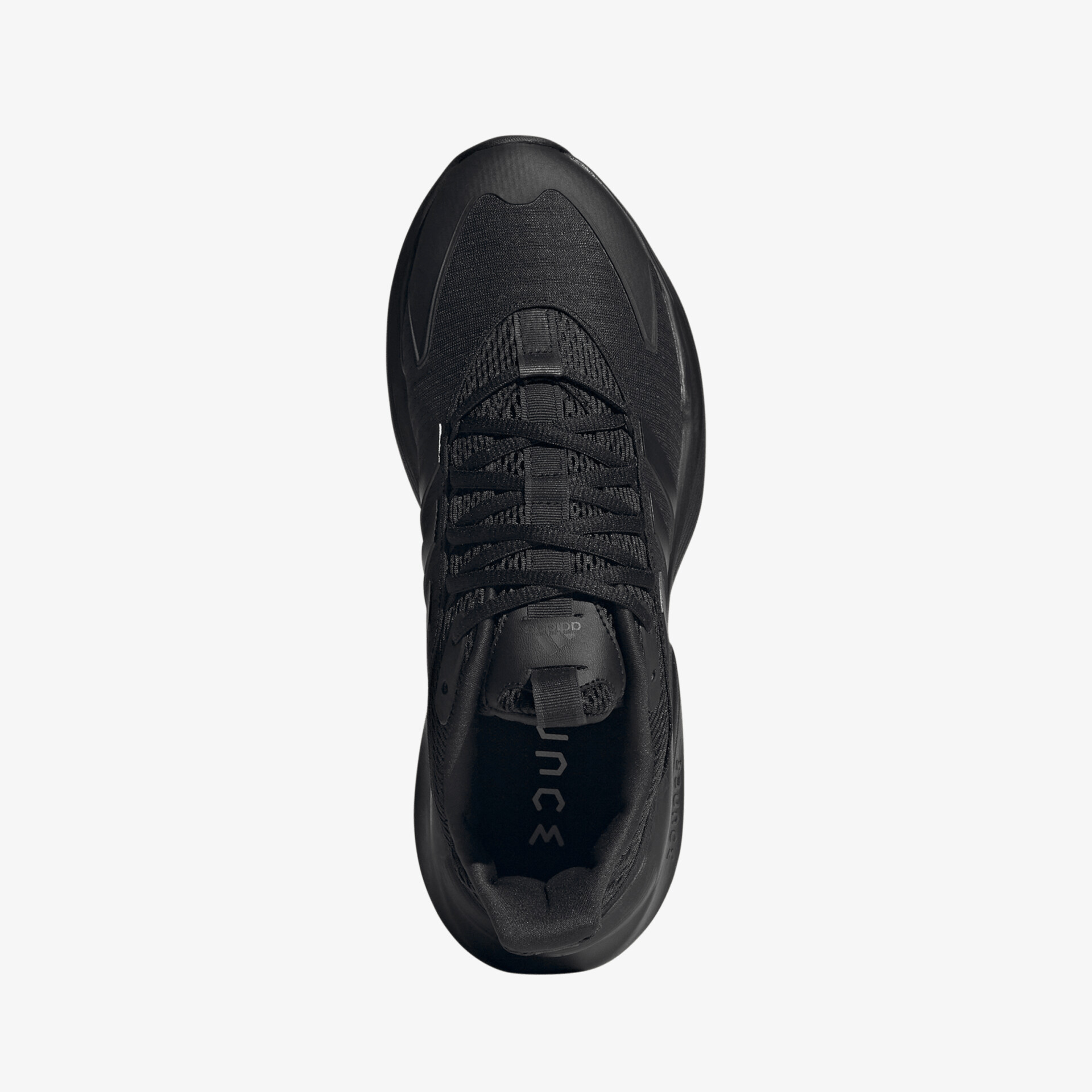 Schwarzer Sneaker von oben in elegantem, sportlichem Design mit Komfort und Stil für Alltag und Freizeit.