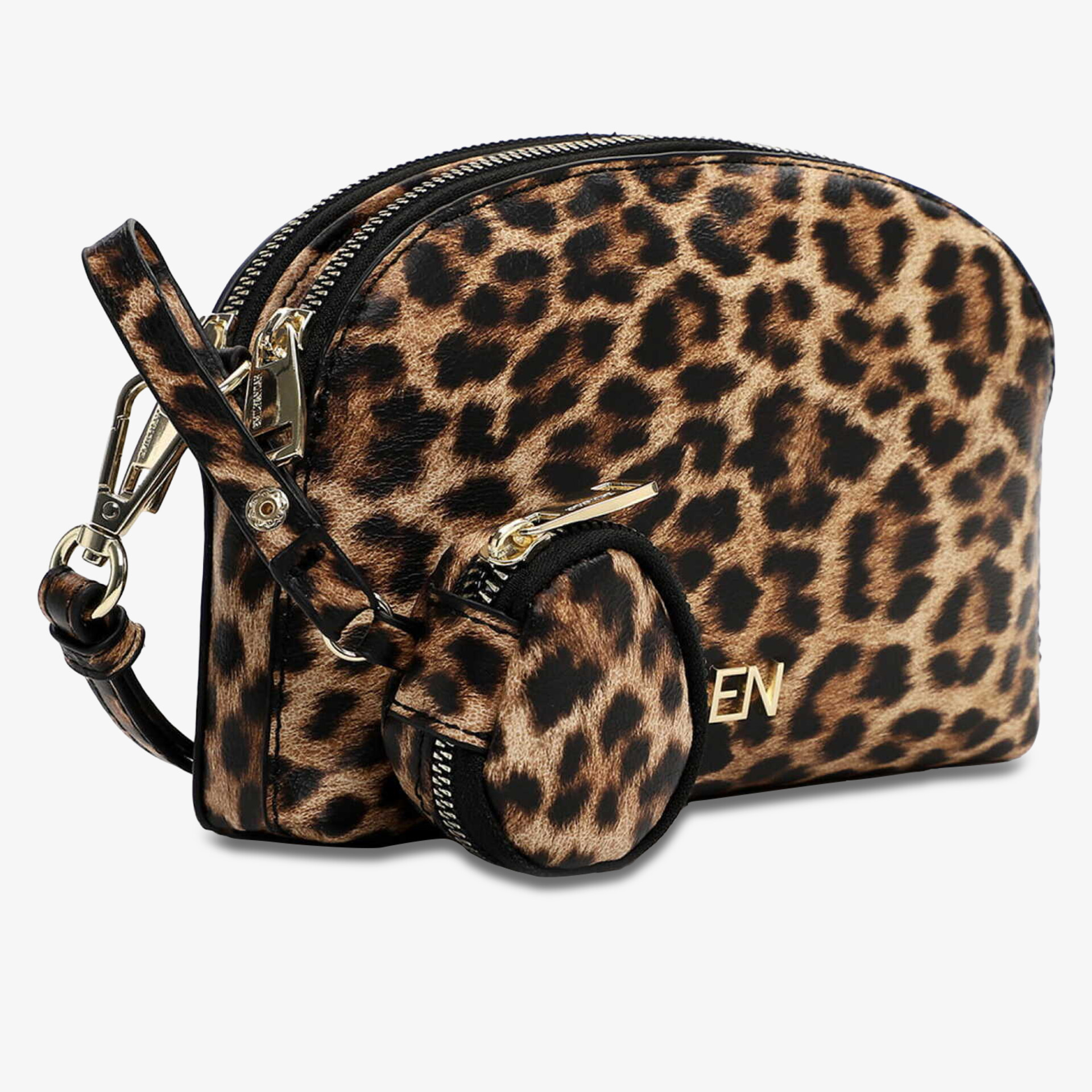 Elegante kompakte Tasche mit Leopardmuster und Reißverschluss für vielseitigen Gebrauch