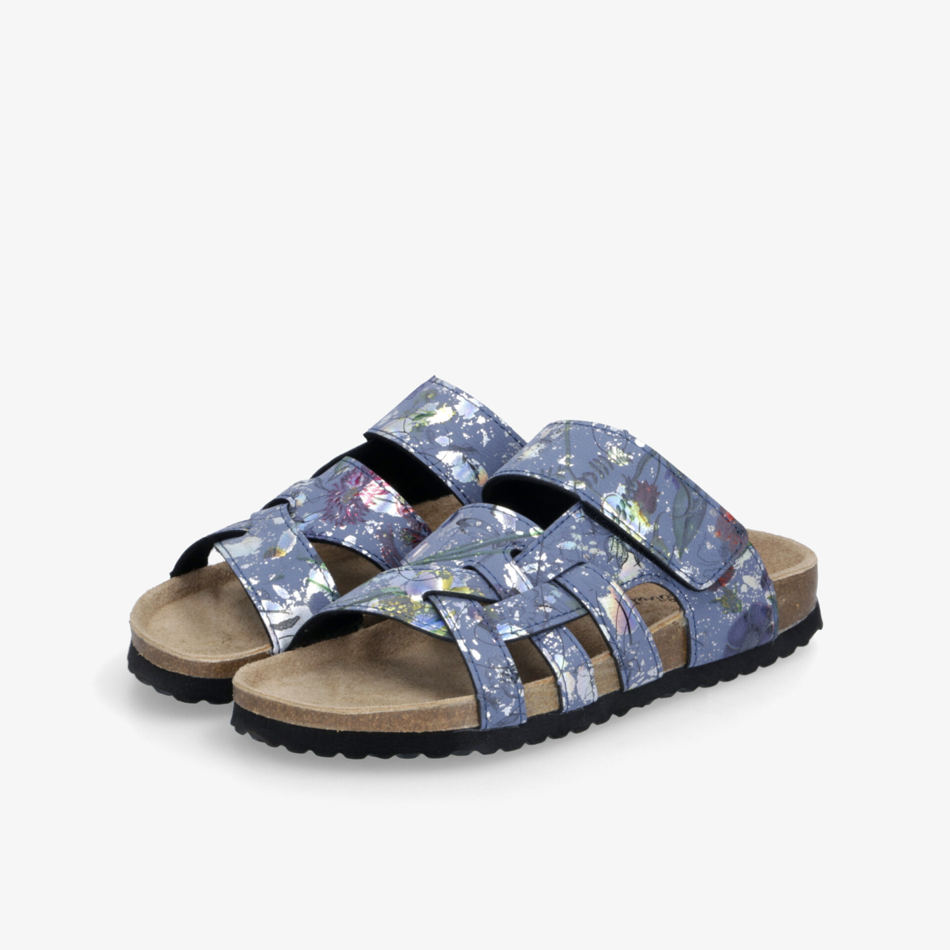 Bequeme Sandalen mit verstellbaren Riemen und farbenfrohem Blumenmuster, rutschfeste und langlebige Sohle