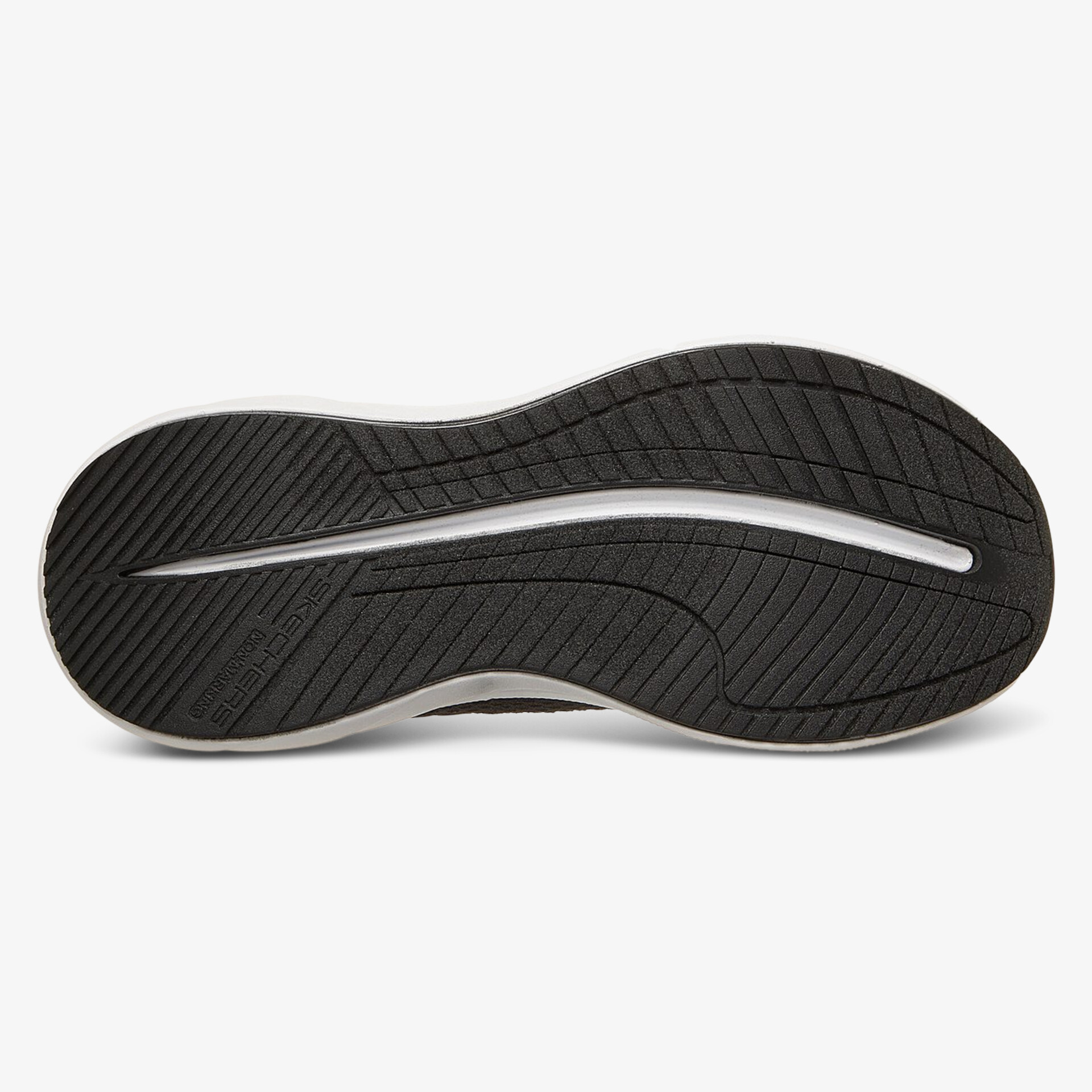 Schwarze Sohle mit strukturiertem Profil für verbesserte Griffigkeit und Haltbarkeit.