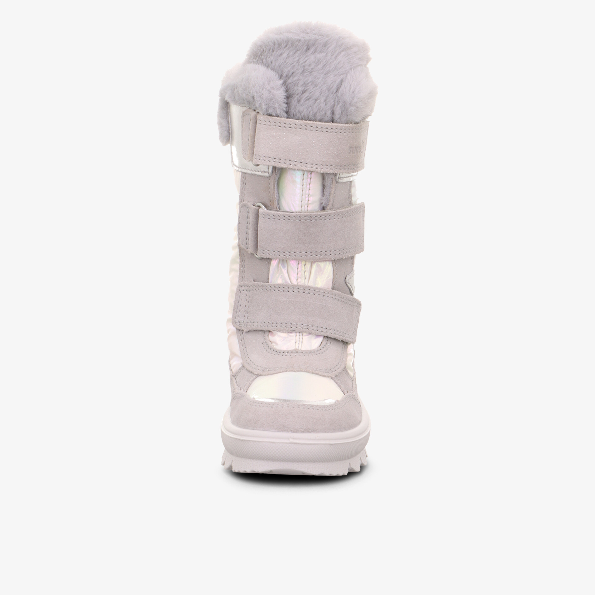 Frontansicht Winterstiefel mit weichem Futter und praktischem Klettverschluss für optimalen Komfort