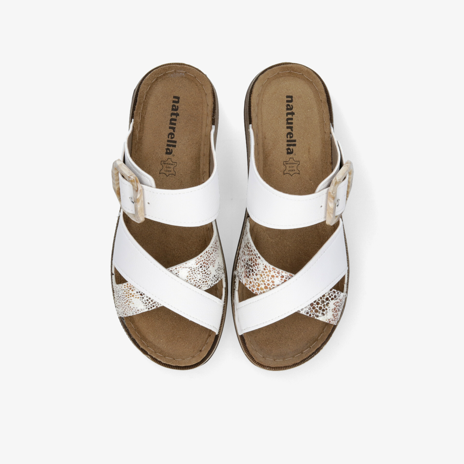 Weiße Plateau-Sandalen mit breiten Riemchen und verstellbarer Schnalle für optimalen Komfort