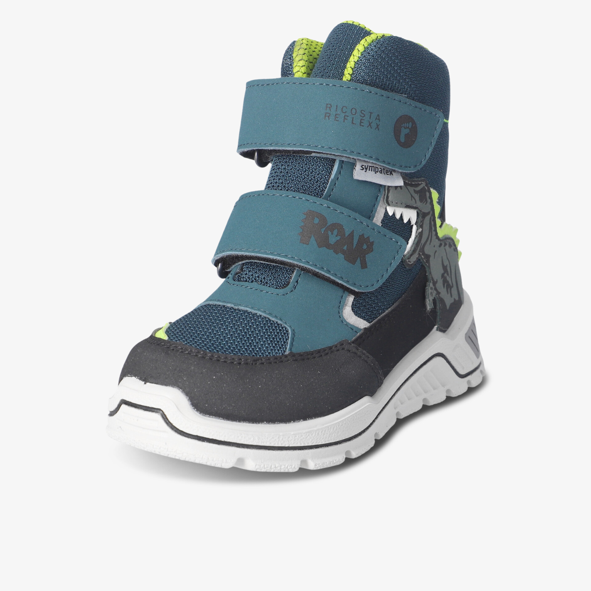 Robuster und bequemer Schuh mit stabilem Sohlenaufbau und praktischem Klettverschluss in modernem Design