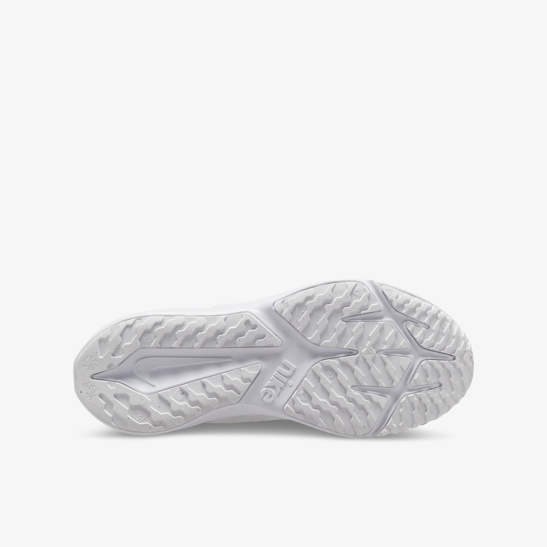 Weiße Schuhsohle mit rutschfestem Profil und modernem Design für maximalen Halt und Stabilität.