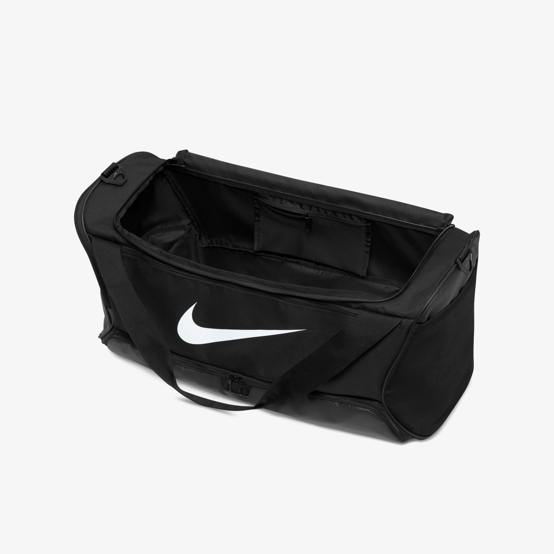 Geräumige Sporttasche in Schwarz mit großem Hauptfach, ideal für Fitness und Reisen.