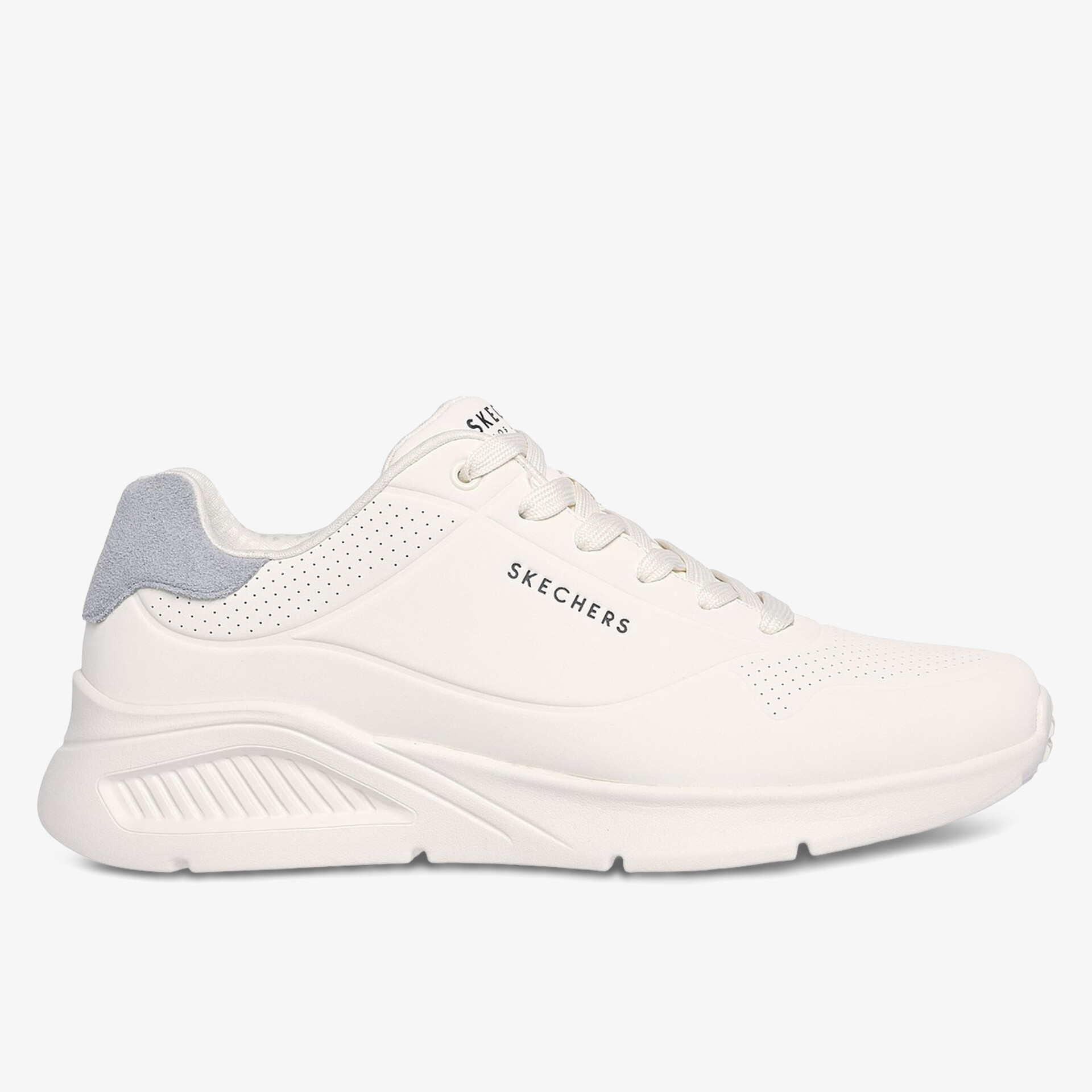 Stylischer Sneaker aus weißem Leder mit bequemer Passform und luftdurchlässigem Obermaterial.