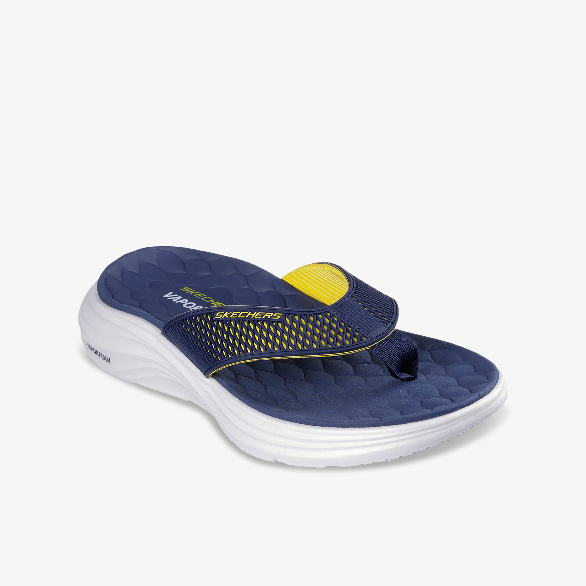 Bequeme blaue Sandale mit gepolstertem Fußbett und rutschfester Sohle für hohen Tragekomfort