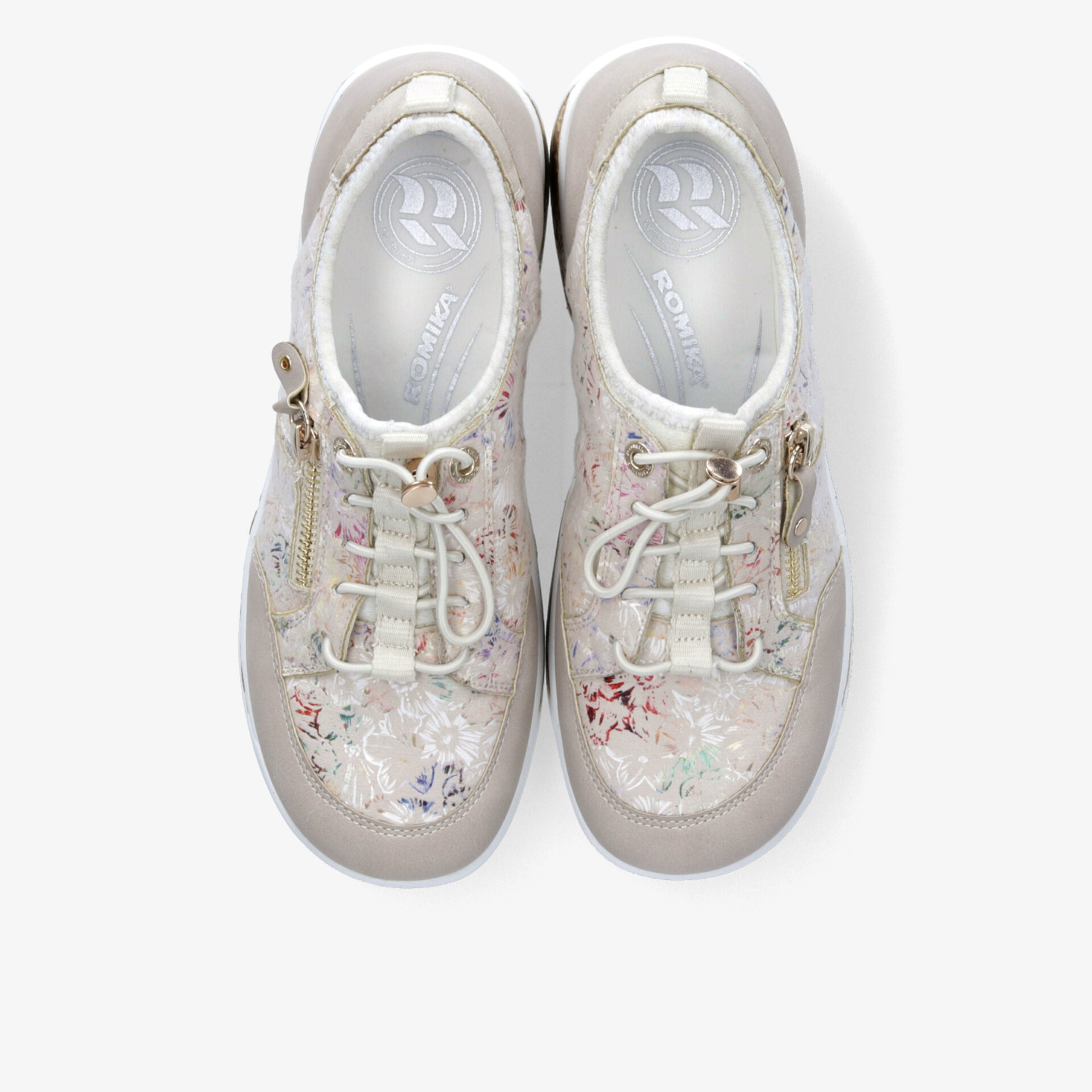 Bequeme, leichte und flexible Schuhe mit modischem Design und atmungsaktivem Material, aus der Draufsicht