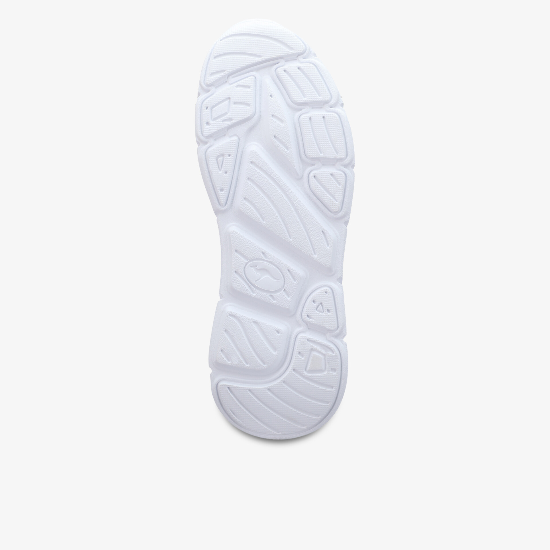 Weiße Schuhsohle mit rutschfestem Profil, robust und flexibel für sicheren Halt bei jedem Schritt