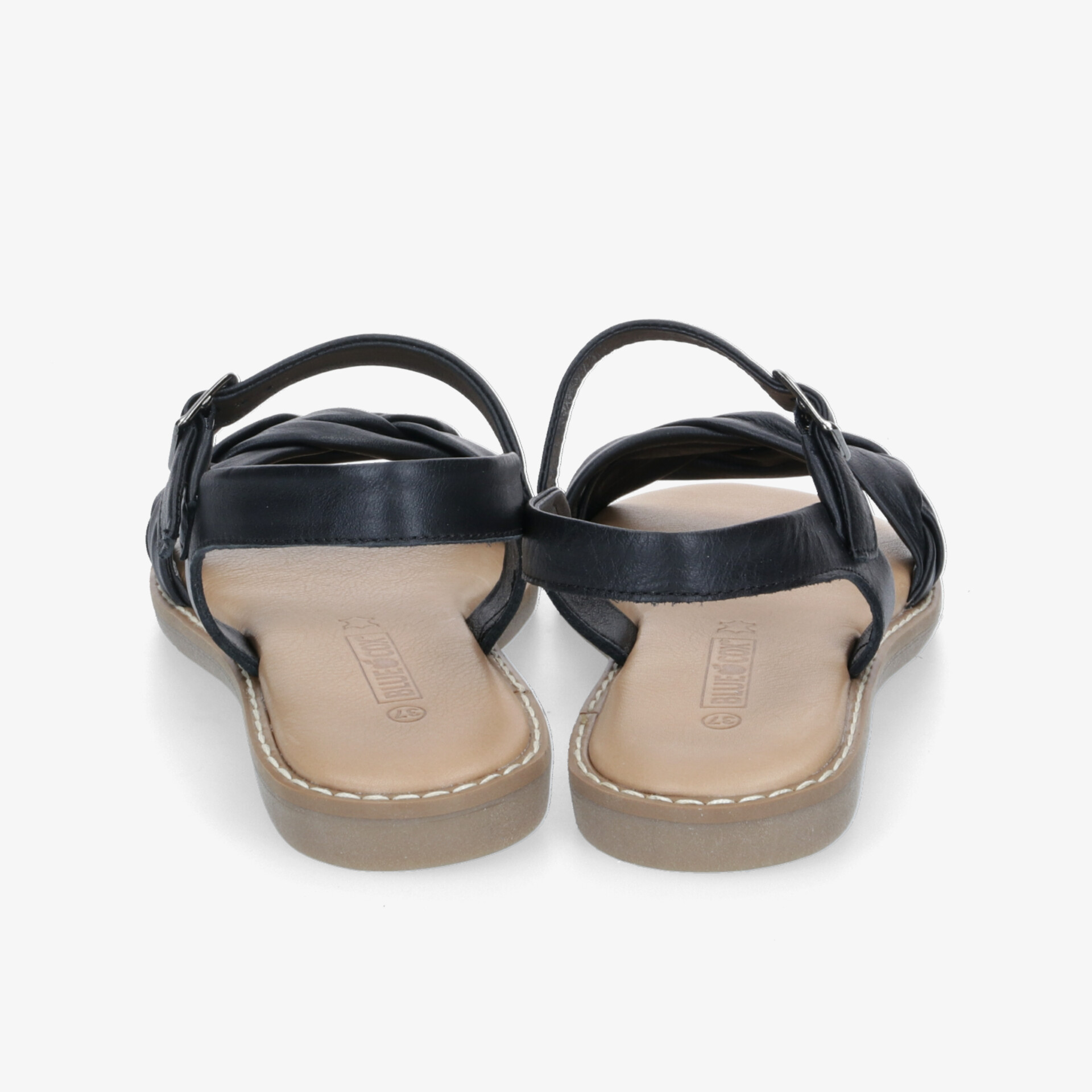 Schwarze Ledersandalen mit verstellbaren Riemen und gepolsterter Sohle für optimalen Komfort und Stil.