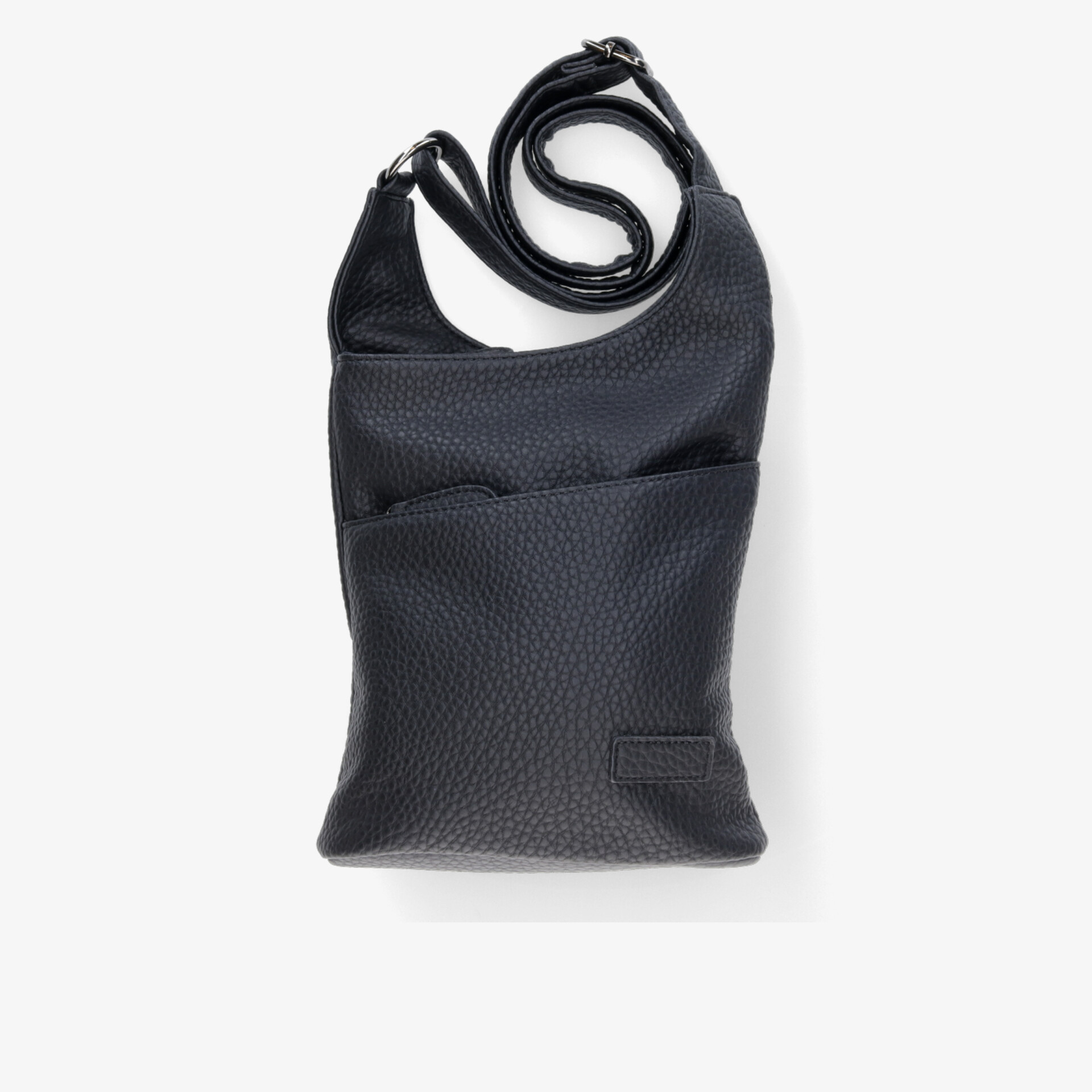 Schwarze Umhängetasche mit verstellbarem Riemen und großzügigem Hauptfach, modern und praktisch gestaltet