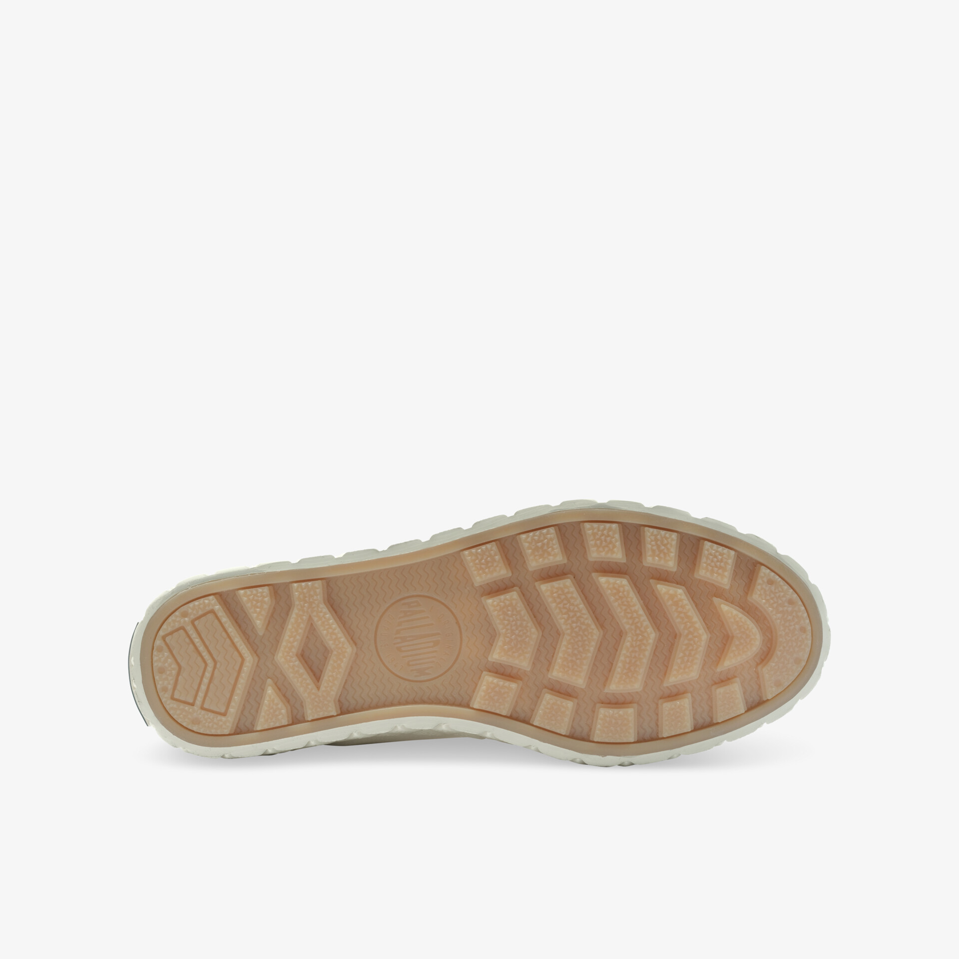 Robuste beige Schuhsohle mit starkem Profil für optimalen Grip und sicheren Halt auf verschiedenen Untergründen