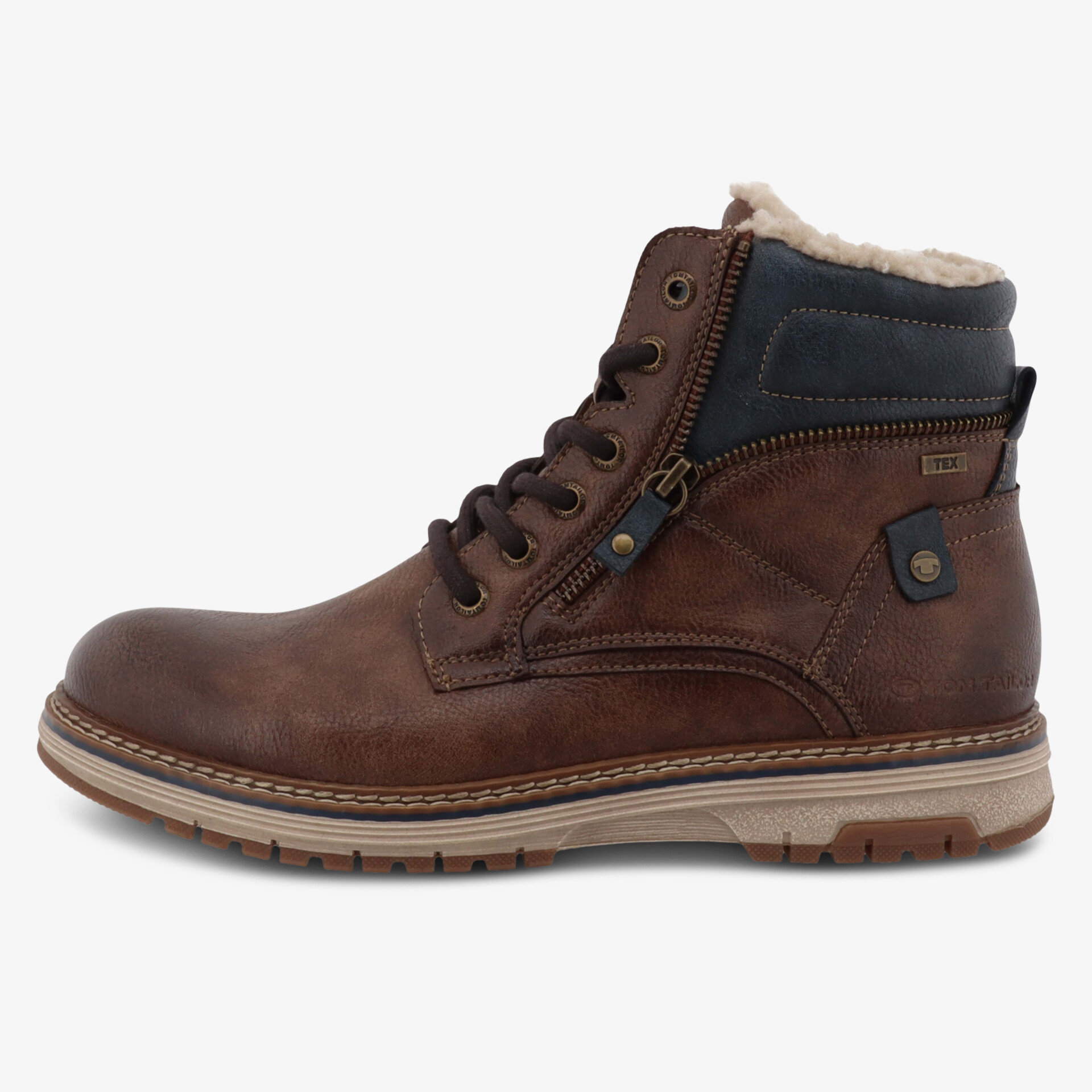 Robuster wasserabweisender Stiefel mit warmem Innenfutter, rutschfester Sohle und praktischem Reißverschluss