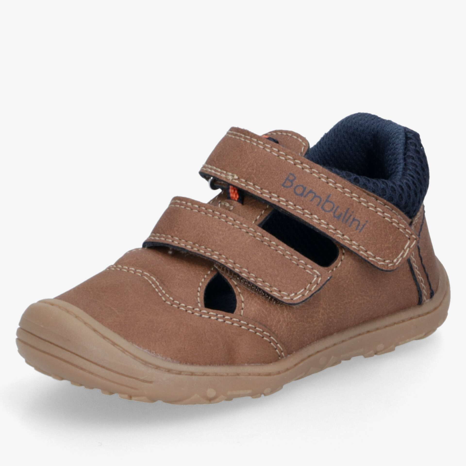 Bequemer Kinderschuh aus Leder mit flexibler Sohle und verstellbaren Klettverschlüssen für optimalen Halt