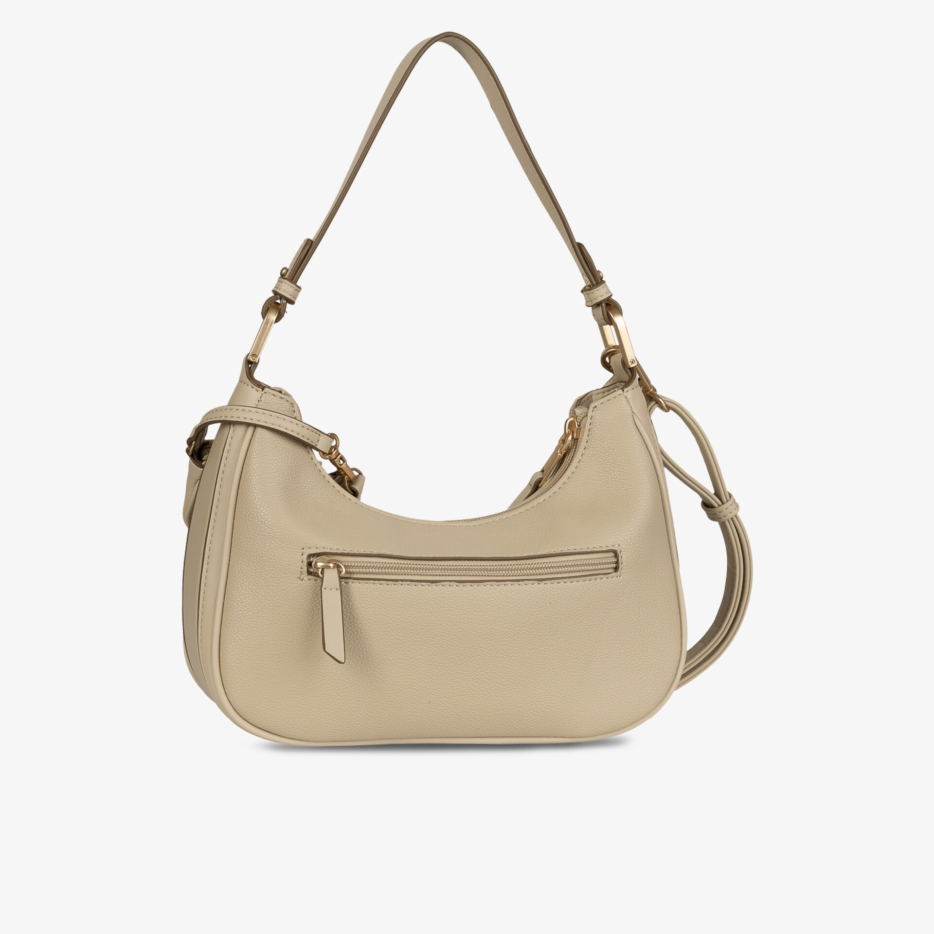 Beige Schultertasche mit Reißverschlussfach und elegantem Design, ideal für Alltag und besondere Anlässe