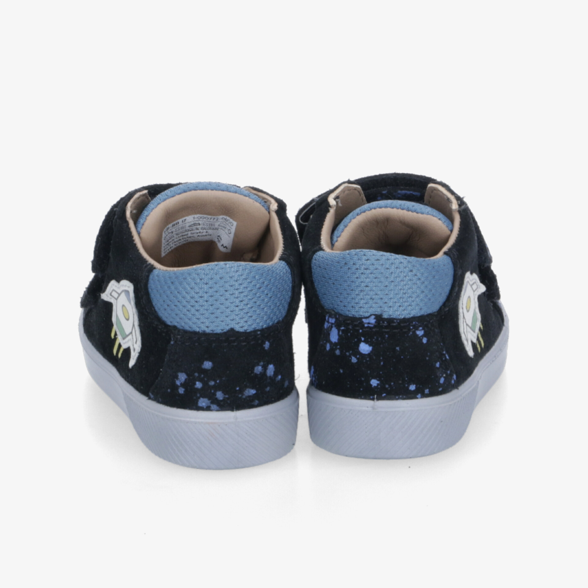 Bequeme dunkelblaue Kinder-Sneaker mit Klettverschluss und gepolstertem Innenfutter, ideal für Alltag und Spiel
