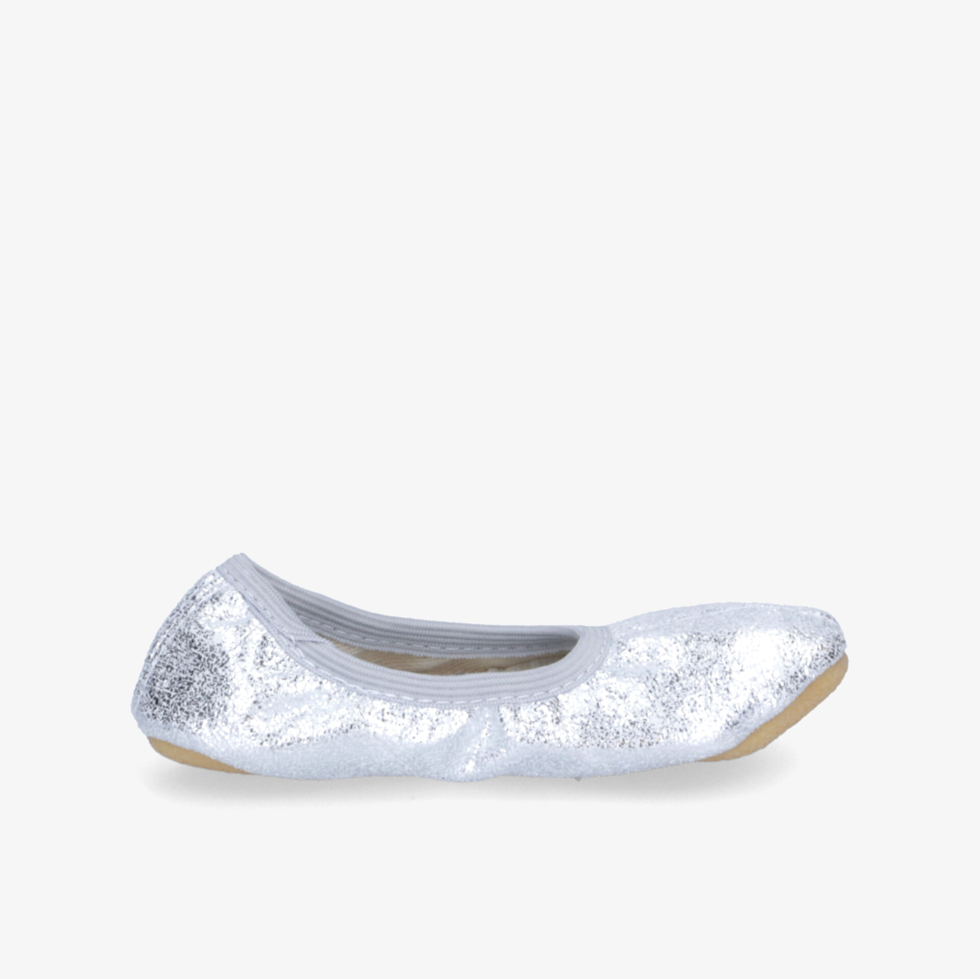 Glänzende silberne Ballerinas mit elegantem Design und bequemer Passform