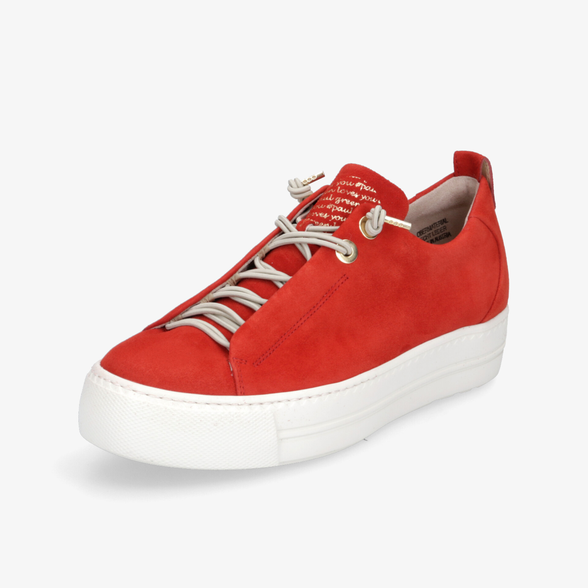 Roter Sneaker mit rutschfester Sohle und trendigem Design für bequemen Tragekomfort und sportlichen Stil.