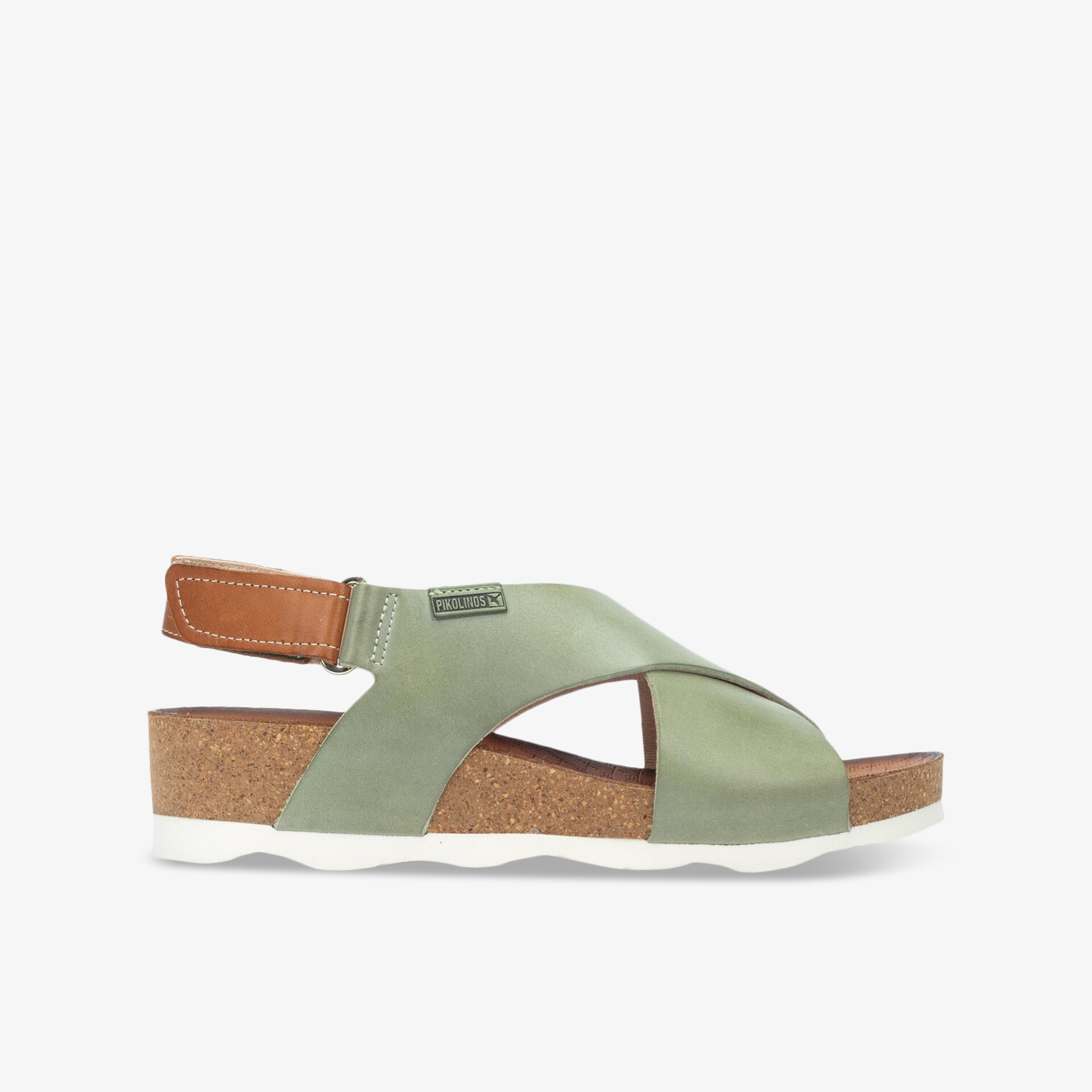 Bequeme Sandale mit verstellbarem Riemen und weicher Korksohle für optimalen Tragekomfort und rutschfeste weiße Laufsohle