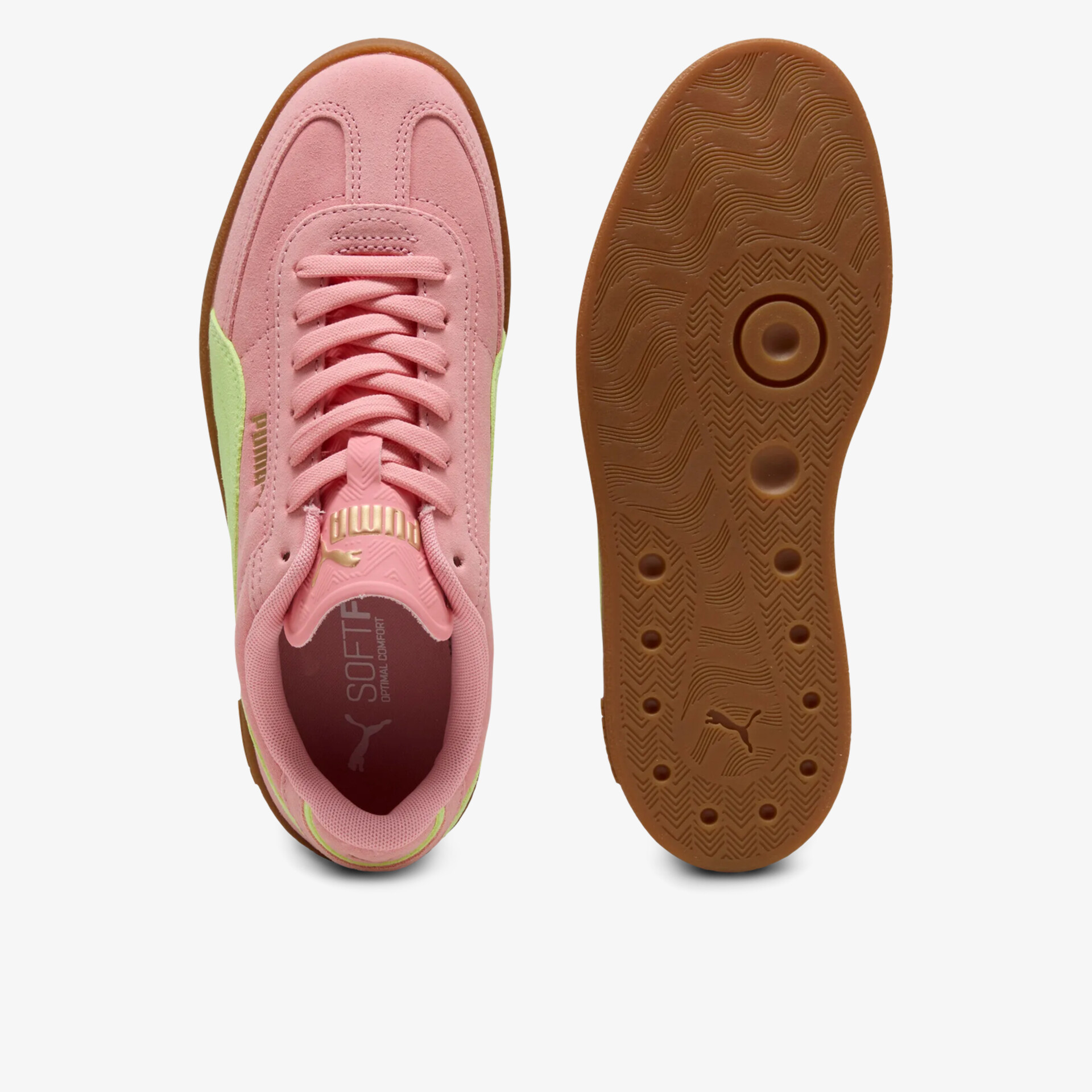 Modischer Sportschuh mit komfortablem Material und rutschfester Sohle, in Rosa und Hellgrün, mit markantem Profil