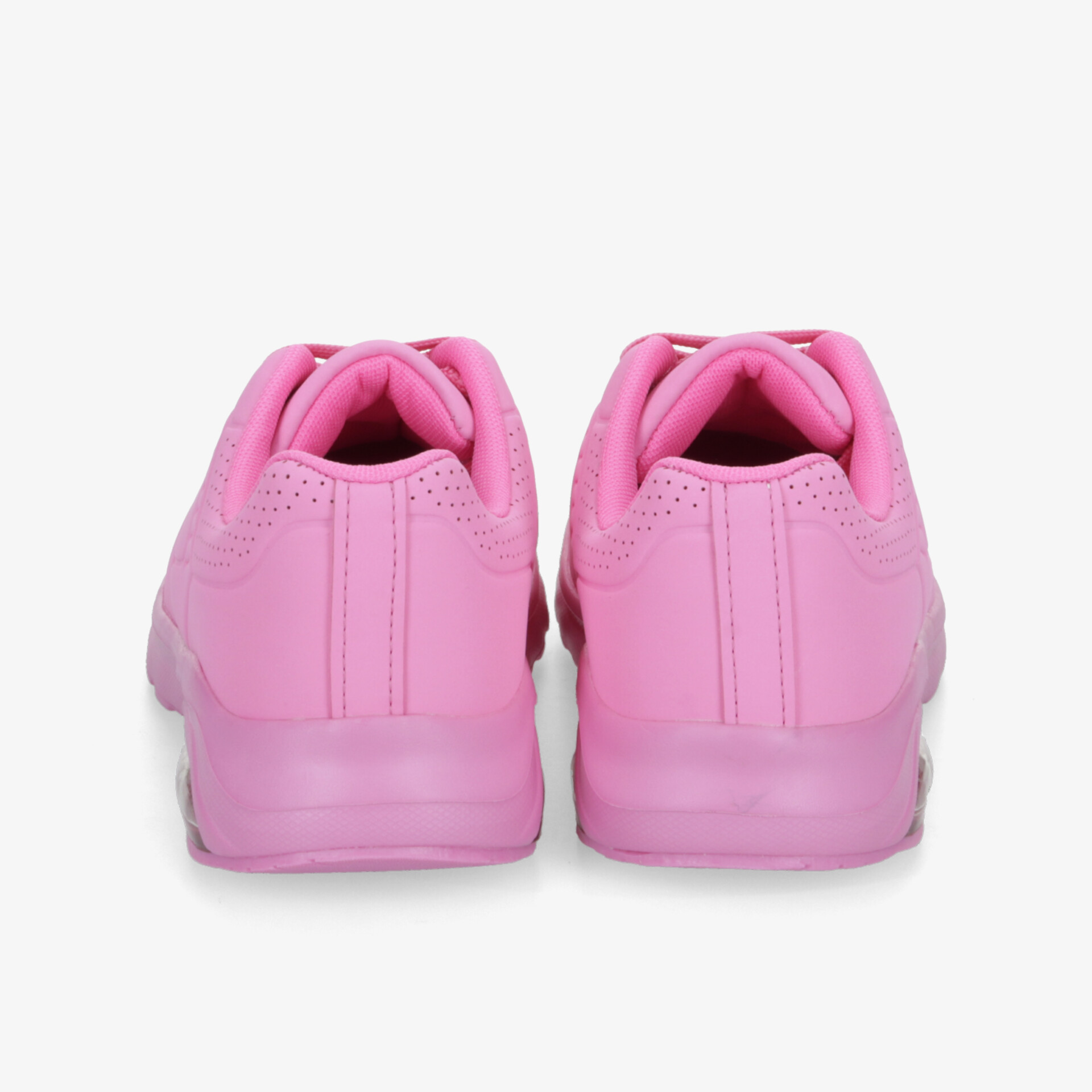 Leichte und gepolsterte Sportschuhe in kräftigem Pink mit stabilem Aufbau und modischem Design, Rückansicht