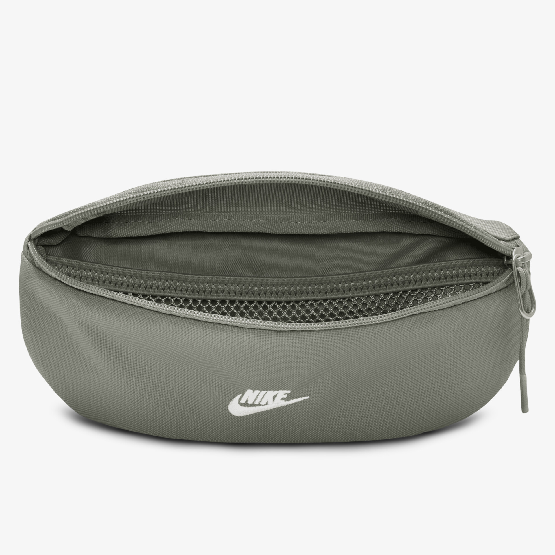 Graue Tasche mit Reißverschluss und Innenfach