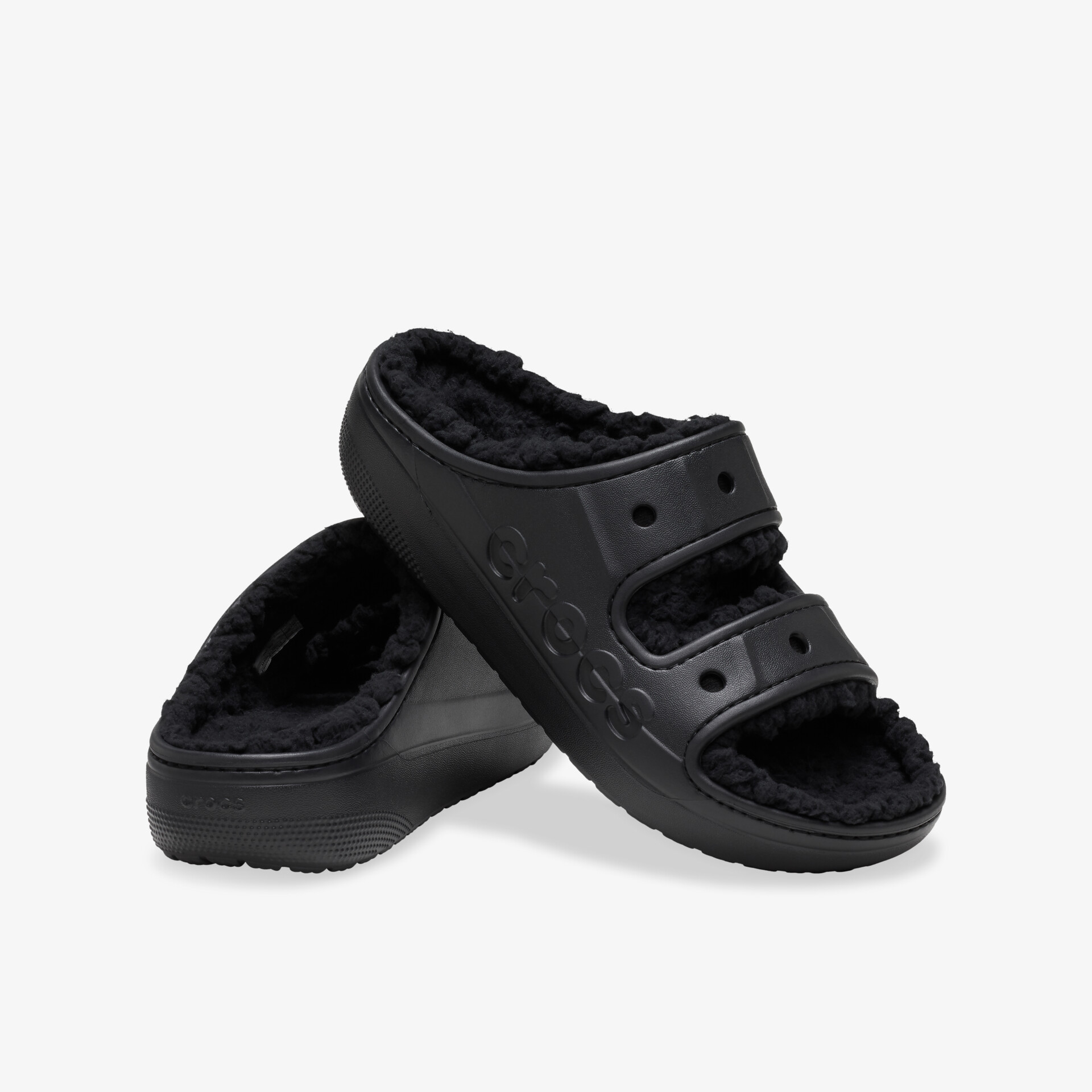 Schwarzes Paar kuschelig warme Hausschuhe mit weichem Innenfutter für hohen Komfort und gemütliches Tragegefühl