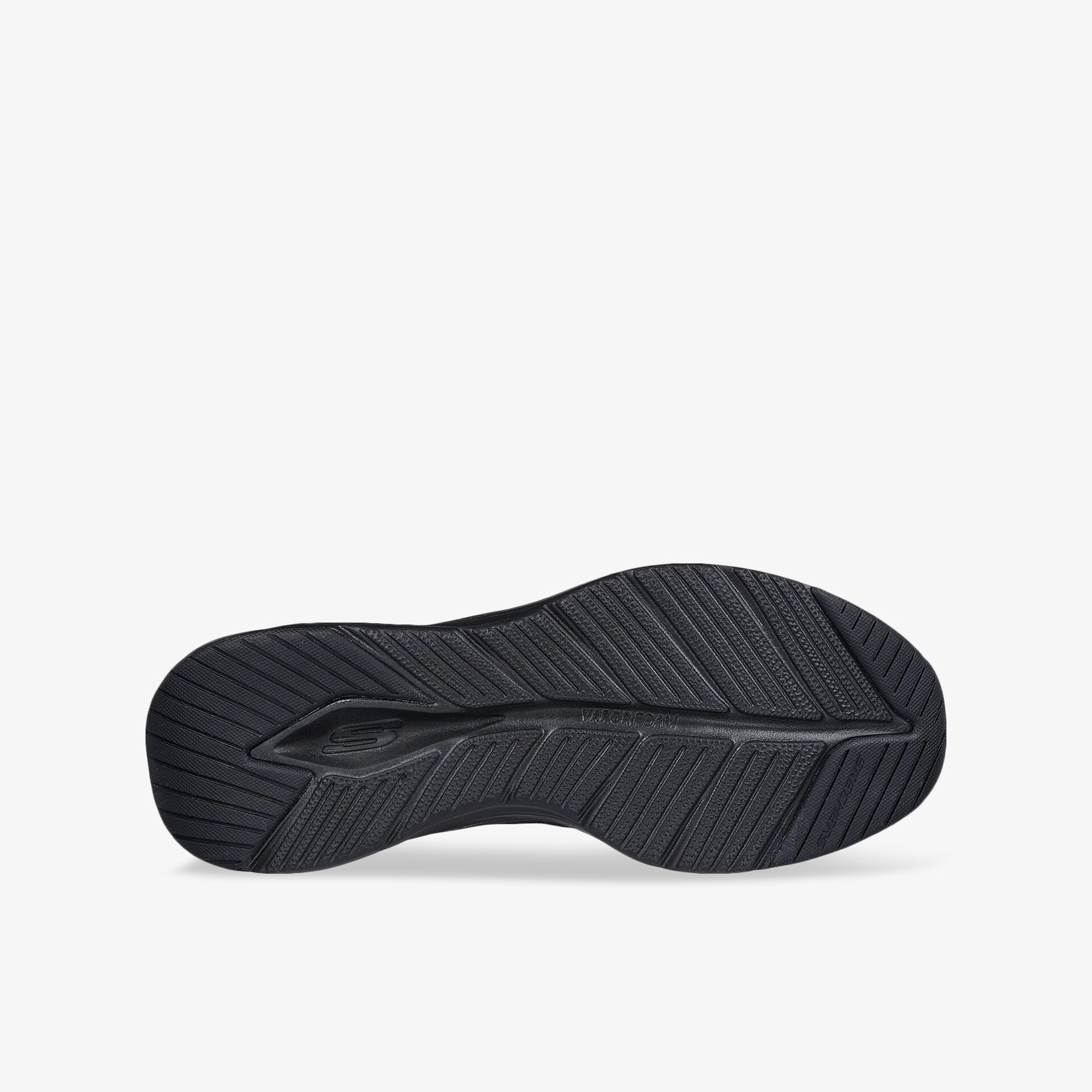 Schwarze Schuhsohle mit tiefem Profil für optimalen Halt und langlebige Nutzung