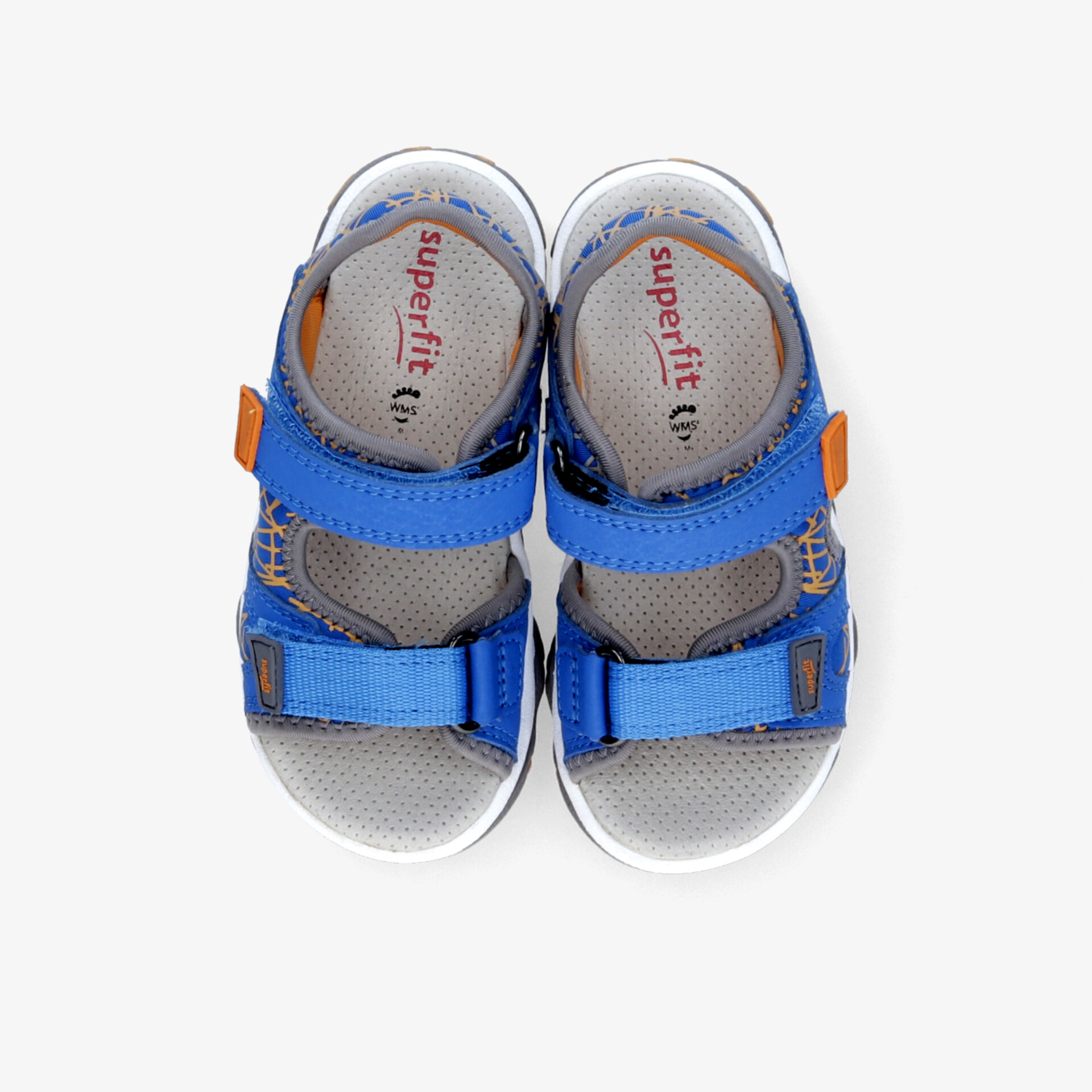 Blau-graue Kinder-Sandalen mit verstellbaren Klettverschlüssen, rutschfester Sohle und atmungsaktivem Material
