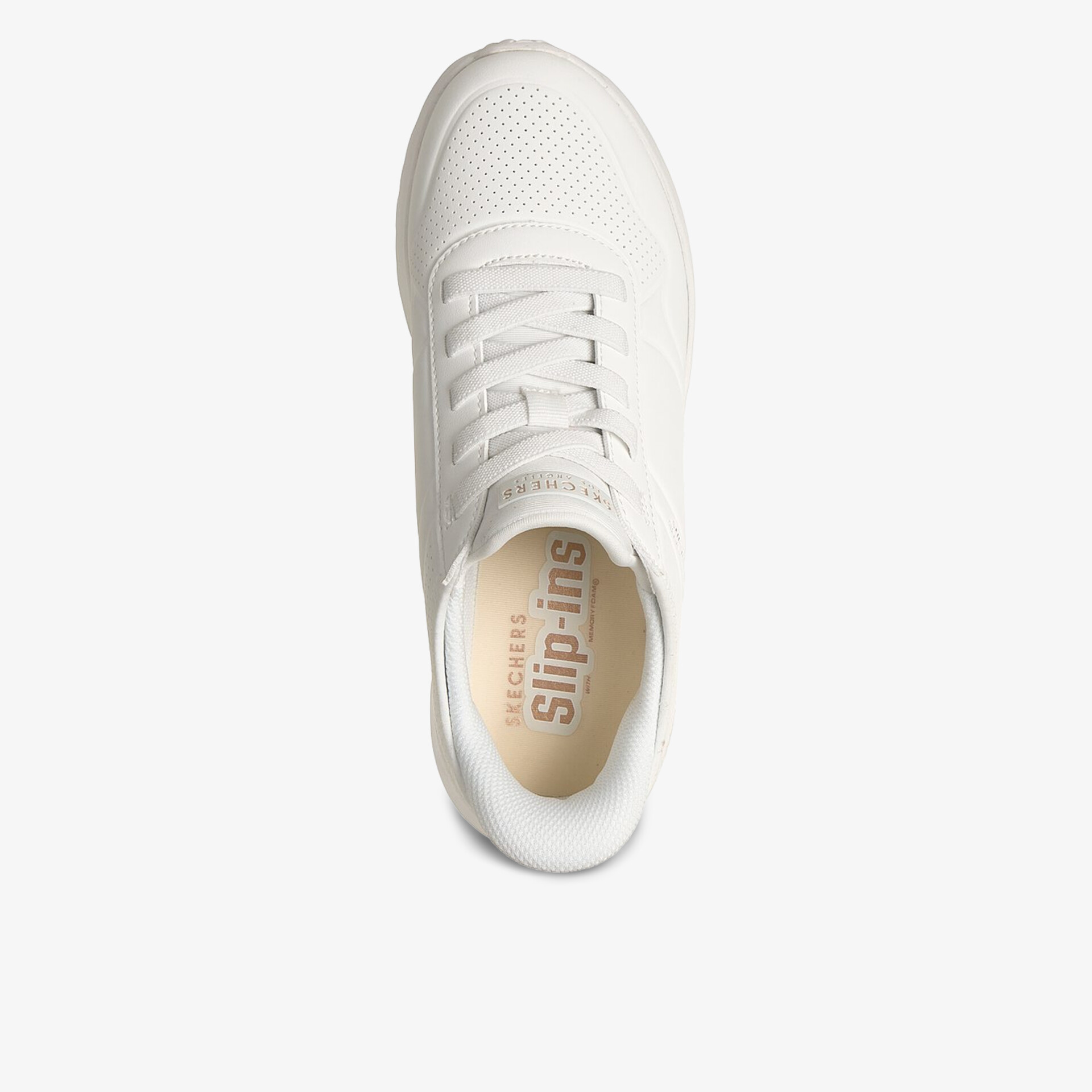 Eleganter Sneaker in Weiß mit rutschfester Sohle und atmungsaktivem Obermaterial.