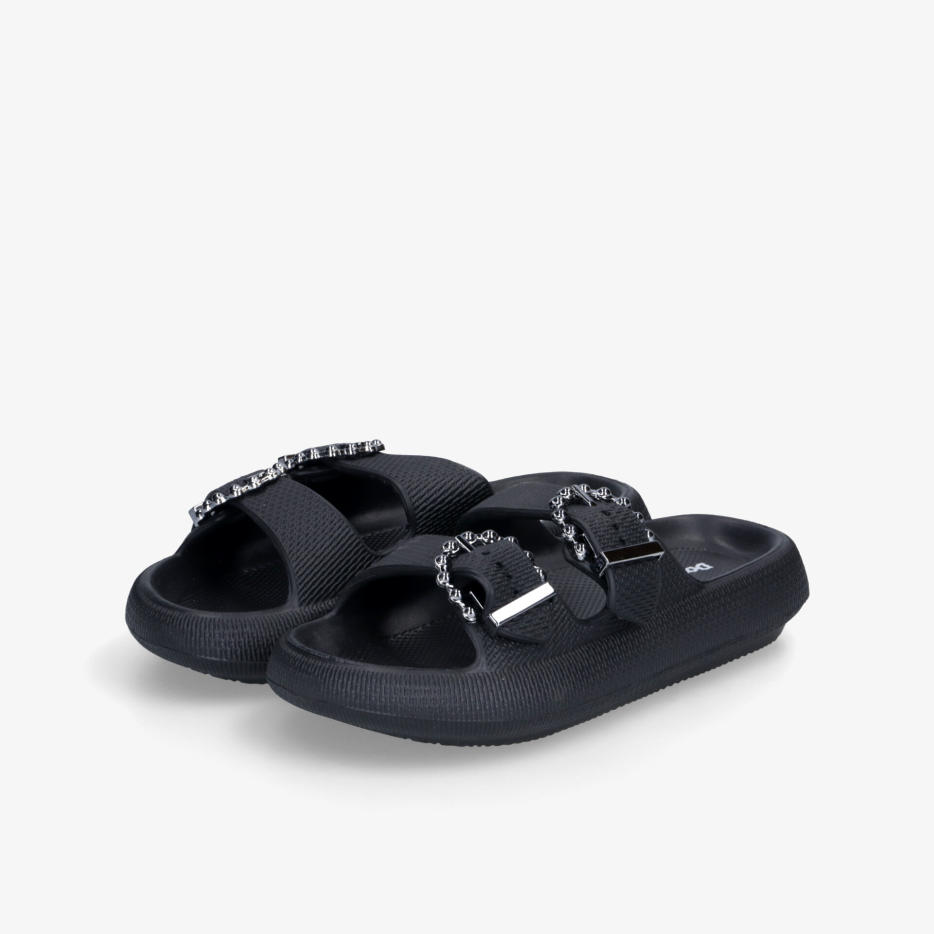 Bequeme schwarze Sandalen mit verstellbaren Riemen und rutschfester Sohle für optimalen Tragekomfort
