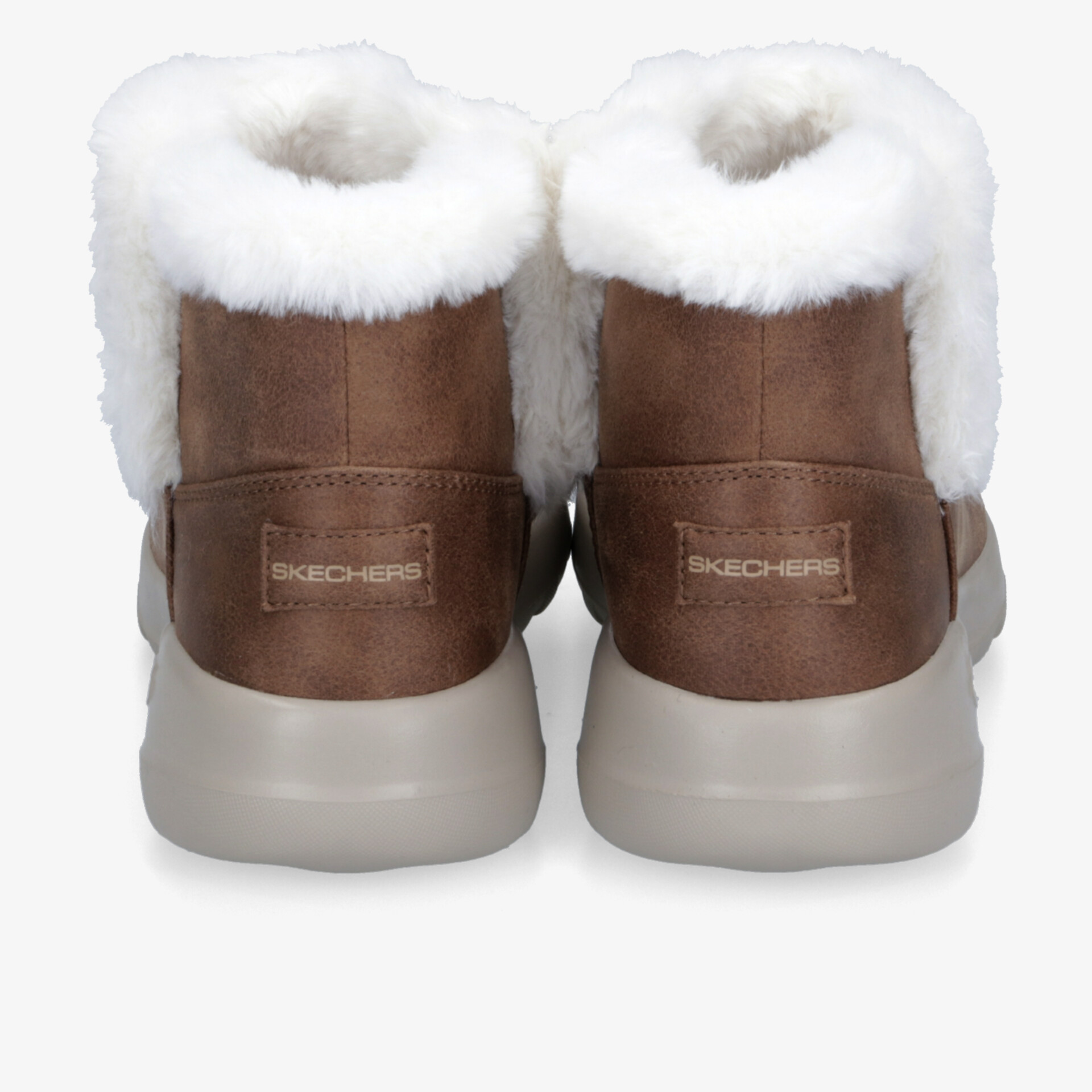 warme, bequeme Braun Schuhe mit weichem, flauschigem Innenfutter und stabilem Sohlenabsatz von hinten