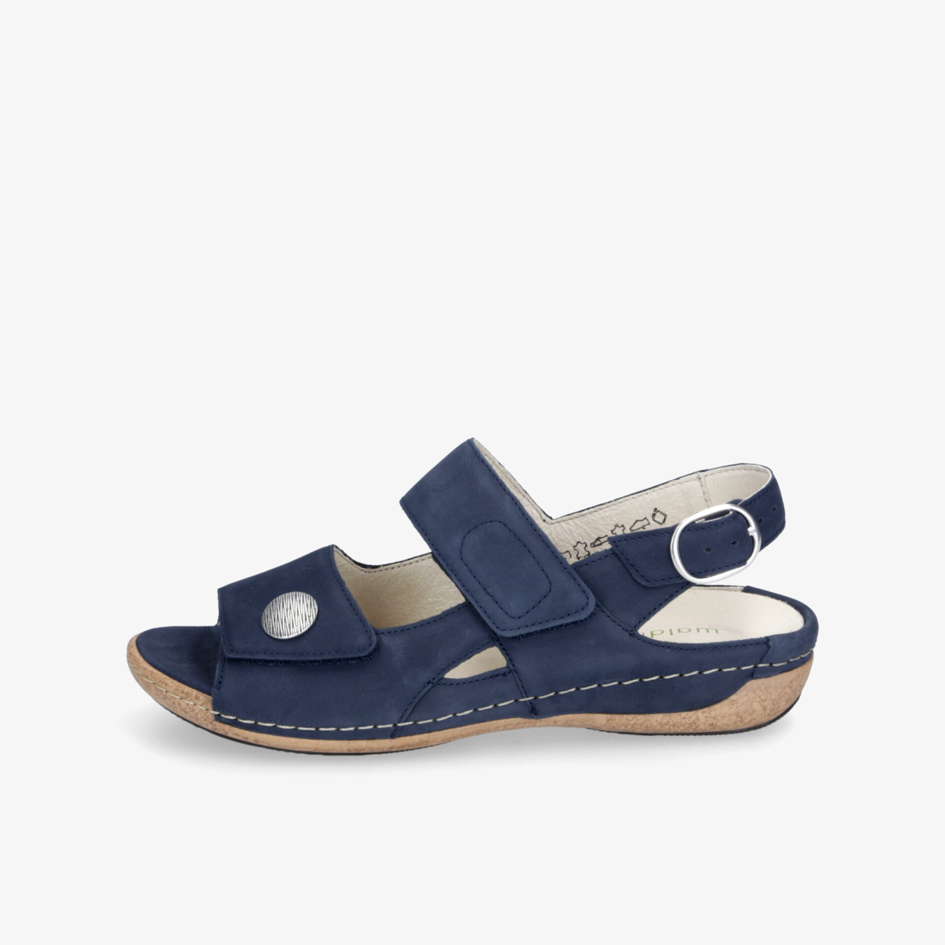 Bequeme blaue Sandale mit verstellbaren Riemen und gepolsterter Innensohle für optimalen Tragekomfort
