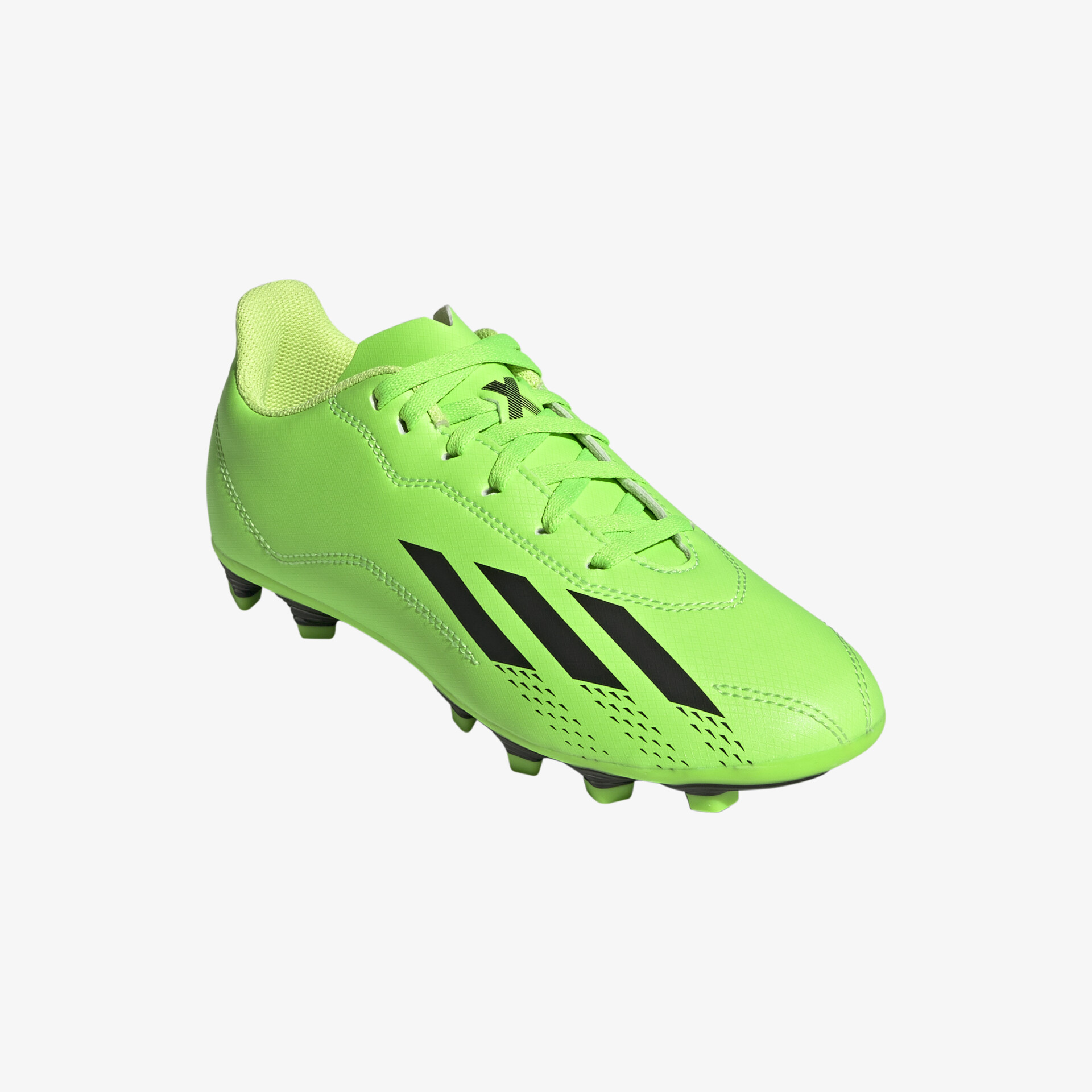 Grüne Fußballschuhe mit Stollen und dynamischem Design für optimale Leistung auf dem Spielfeld.