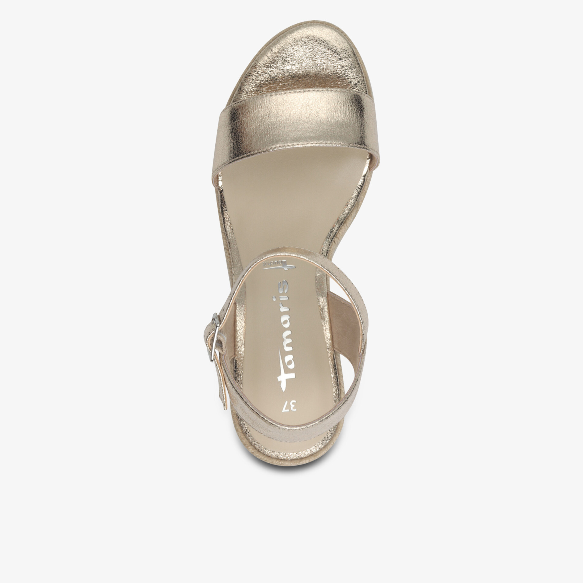 Bequeme Riemchensandale mit verstellbarem Fersenriemen in neutralem Ton, ideal für leichte Sommertage