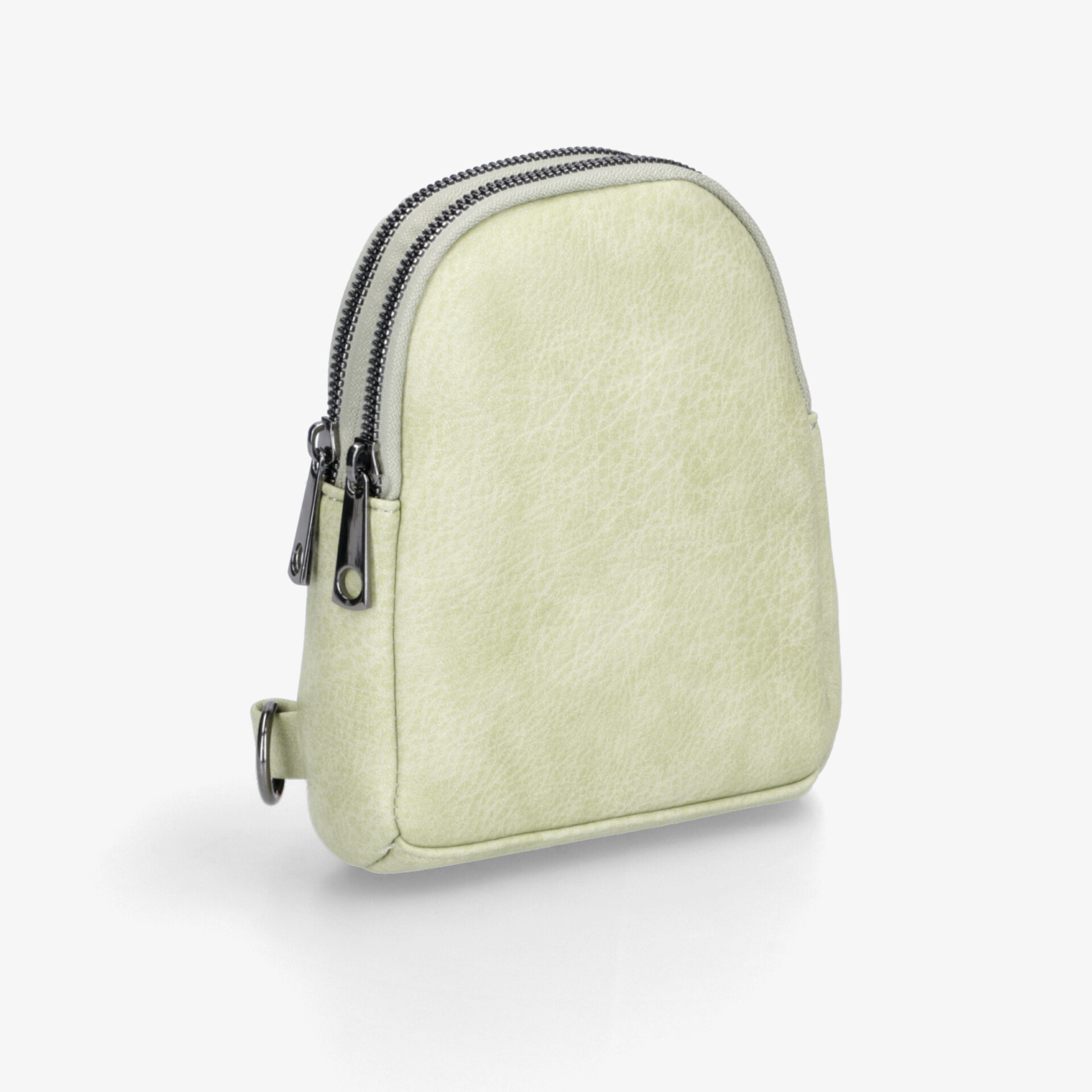 Kompakter leichter kleiner Rucksack in grün mit zwei Reißverschlussfächern, robust und praktisch für den Alltag