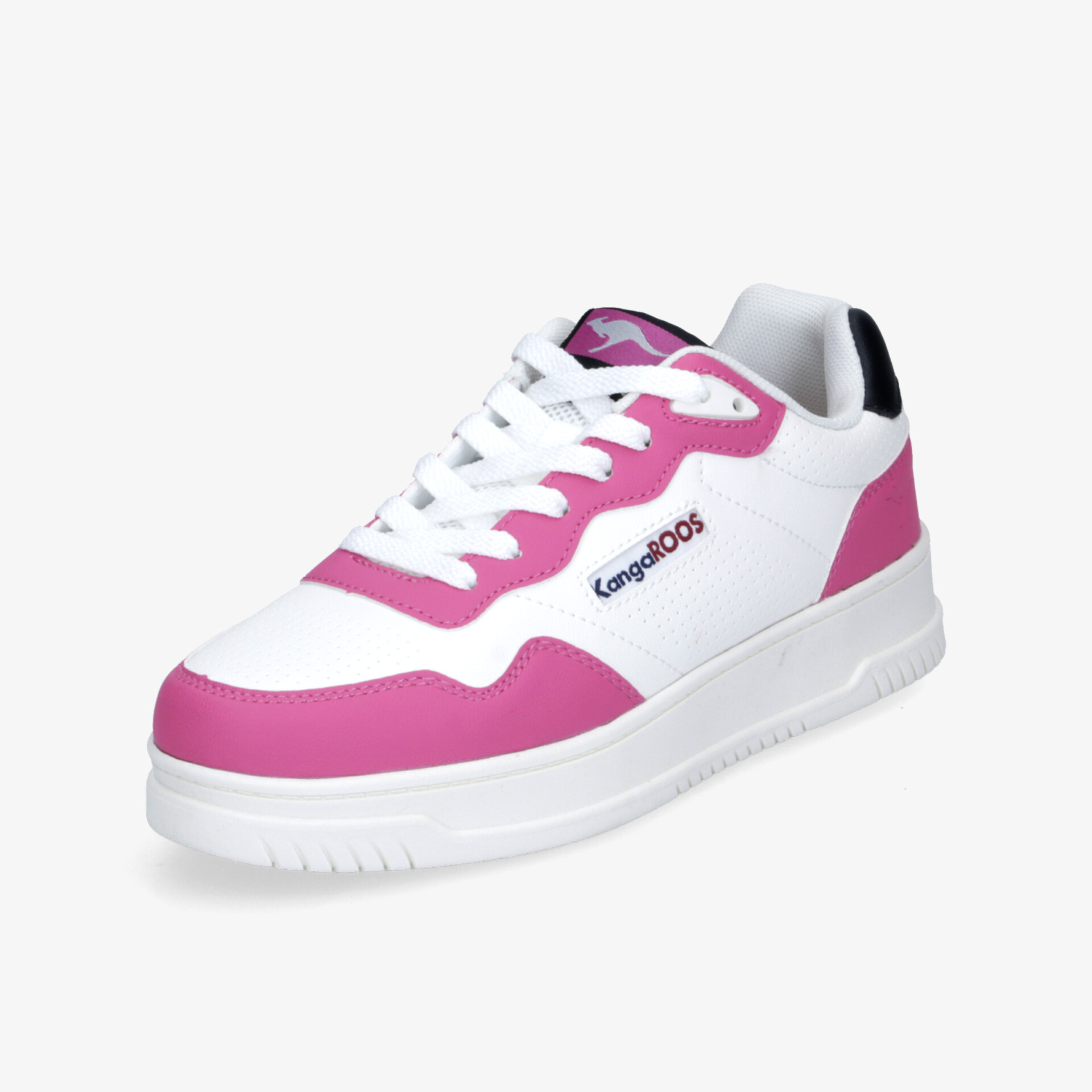 Sportlicher pink-weißer Sneaker mit flexiblem Sohlenaufbau und atmungsaktivem Design für optimalen Tragekomfort