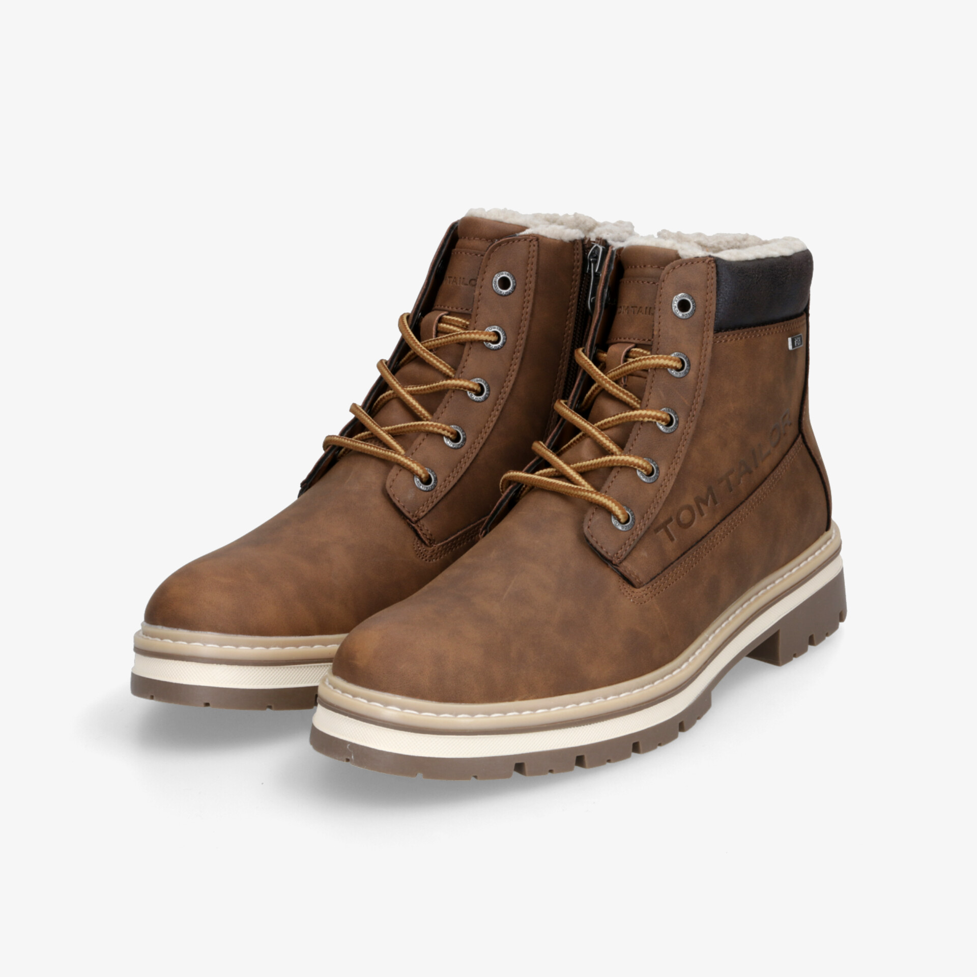 Robuste braune Winterstiefel mit schnürbarem Design und rutschfester Sohle für optimalen Komfort