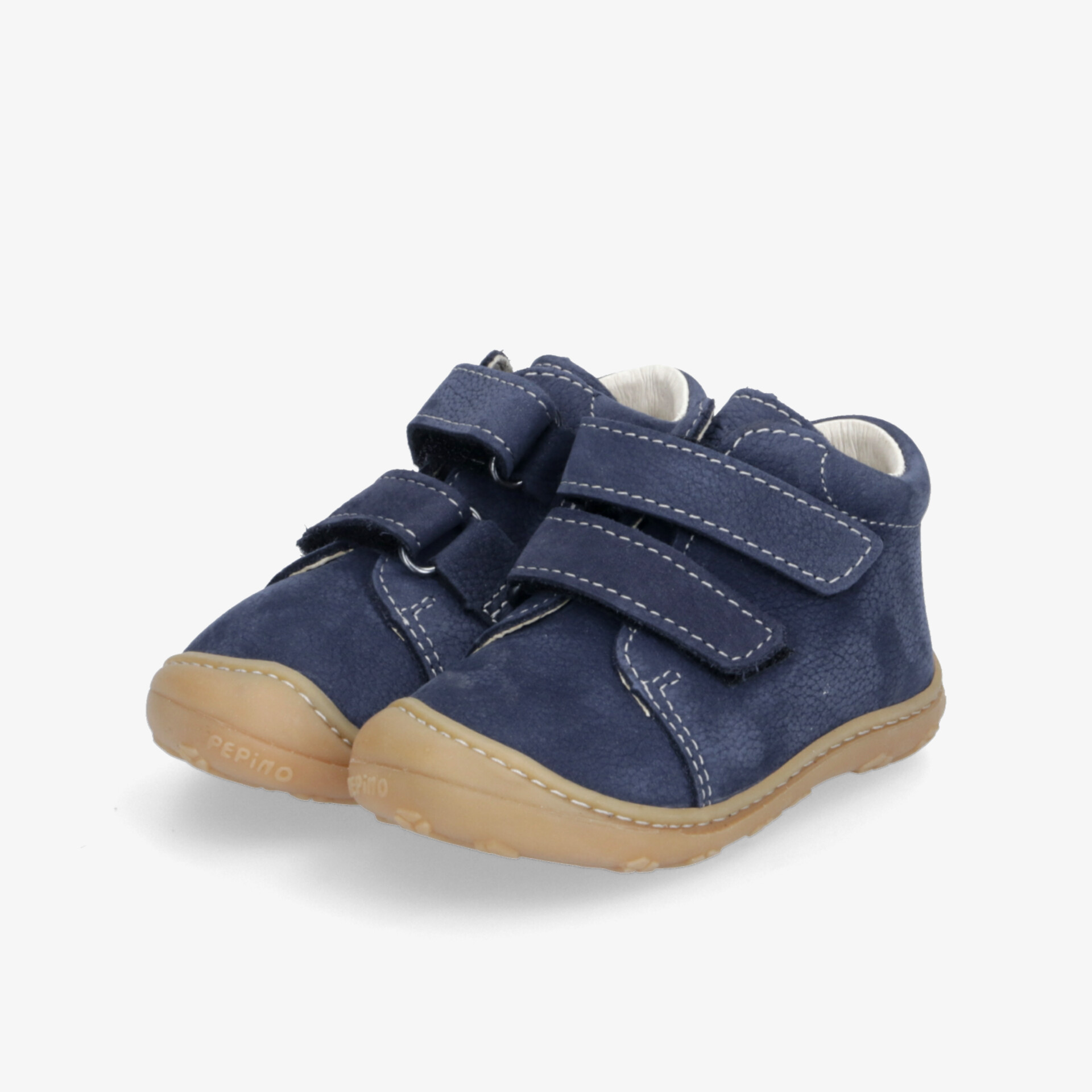 Kinderhalbschuhe in blau mit strapazierfähiger Sohle und praktischen Klettverschlüssen für einfachen Halt