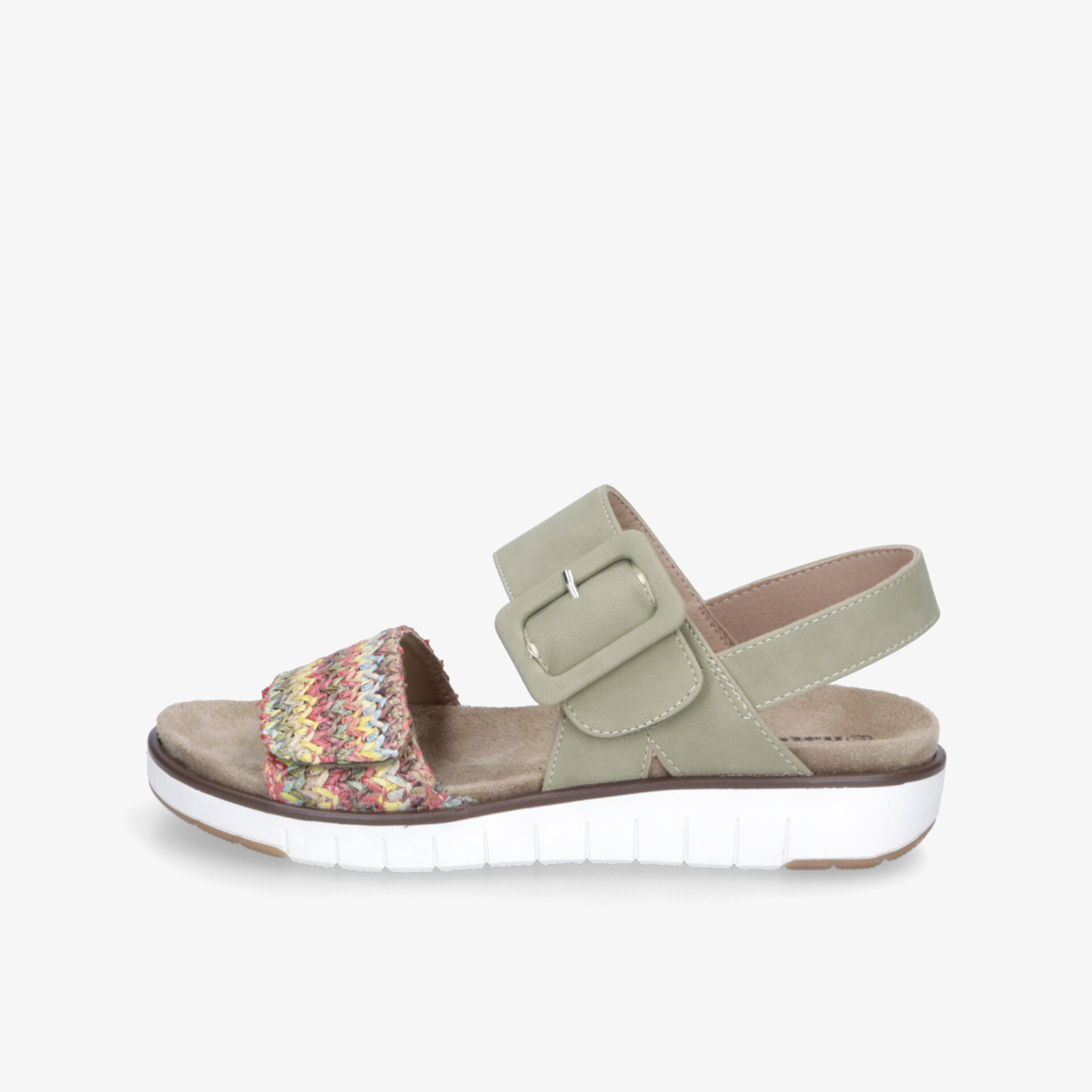 Bequeme Sandale mit verstellbarem Riemen und stoßdämpfender weißer Sohle, modisch und leicht