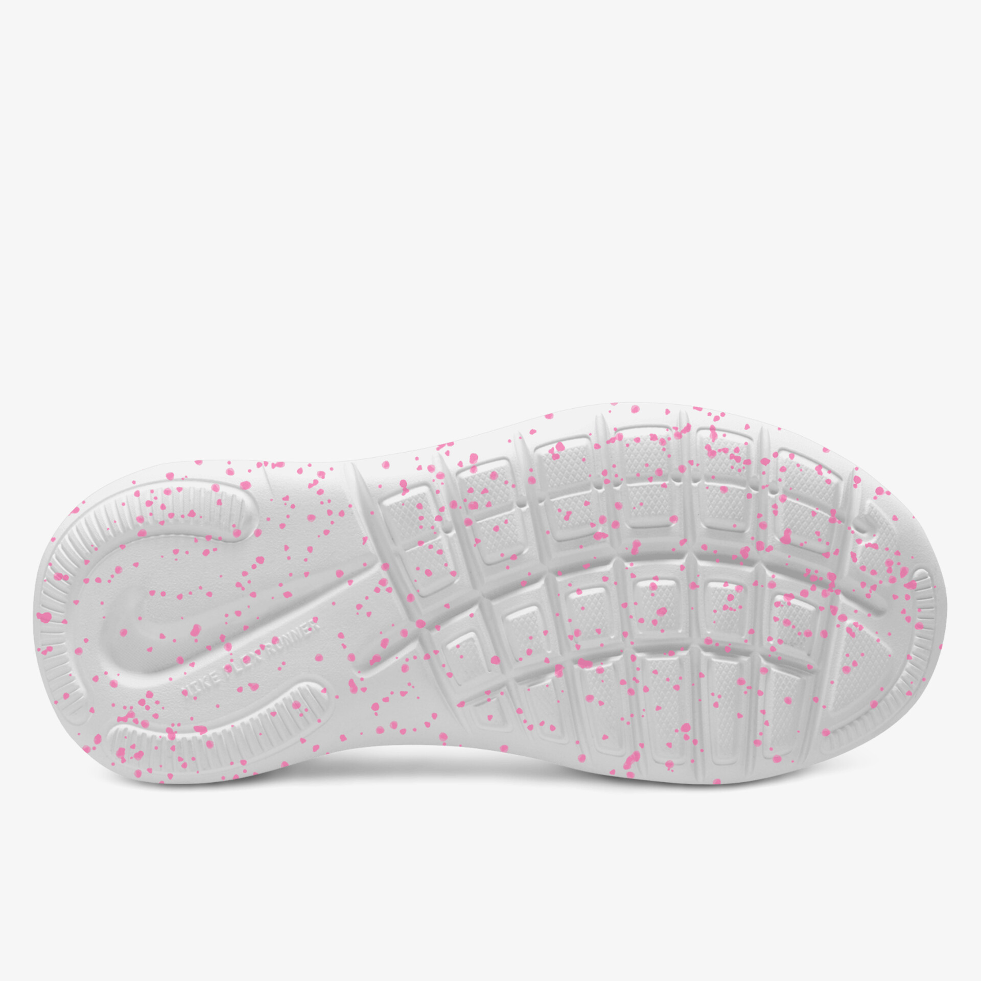 Rutschfeste und flexible leichte weiße Sohle mit rotem Fleckenmuster für angenehmen Tragekomfort