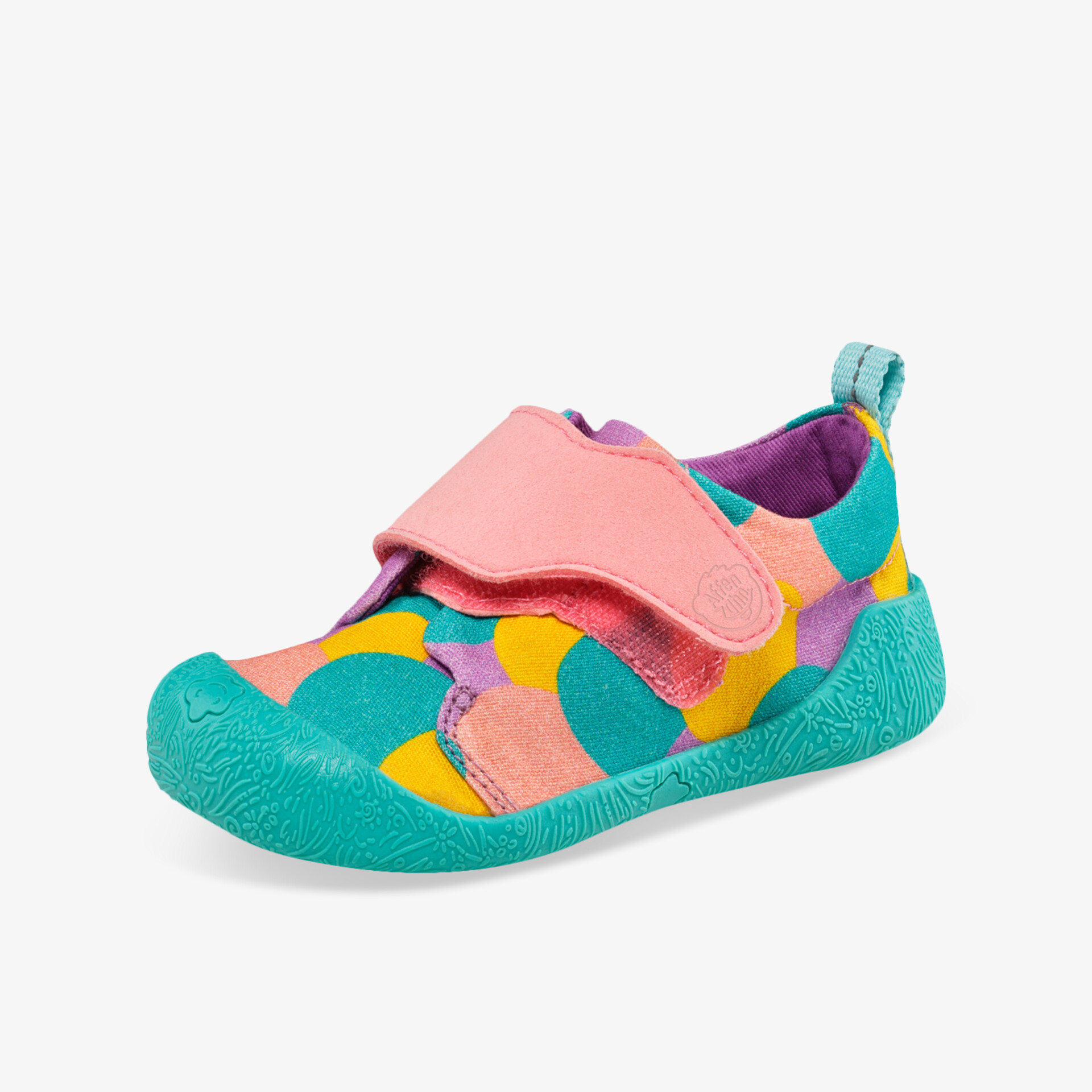 Bunter Kinderschuh mit klettverschluss, flexibler rutschfester Sohle und bequemen gepolstertem Innenfutter