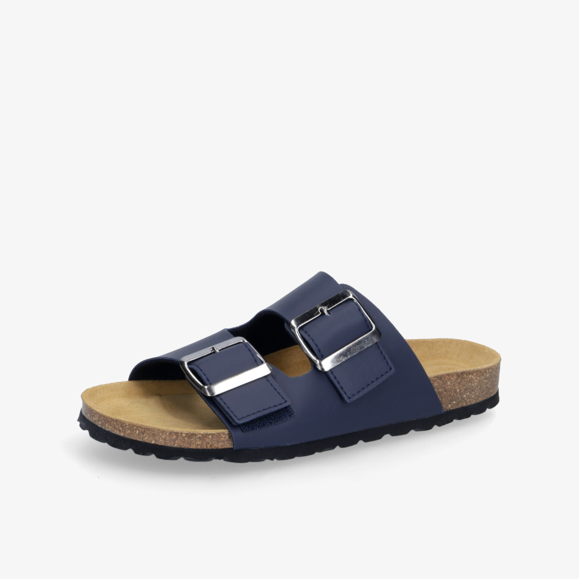 Sandale mit zwei verstellbaren Metallschnallen, weichem Fußbett und rutschfester Sohle für hohen Tragekomfort