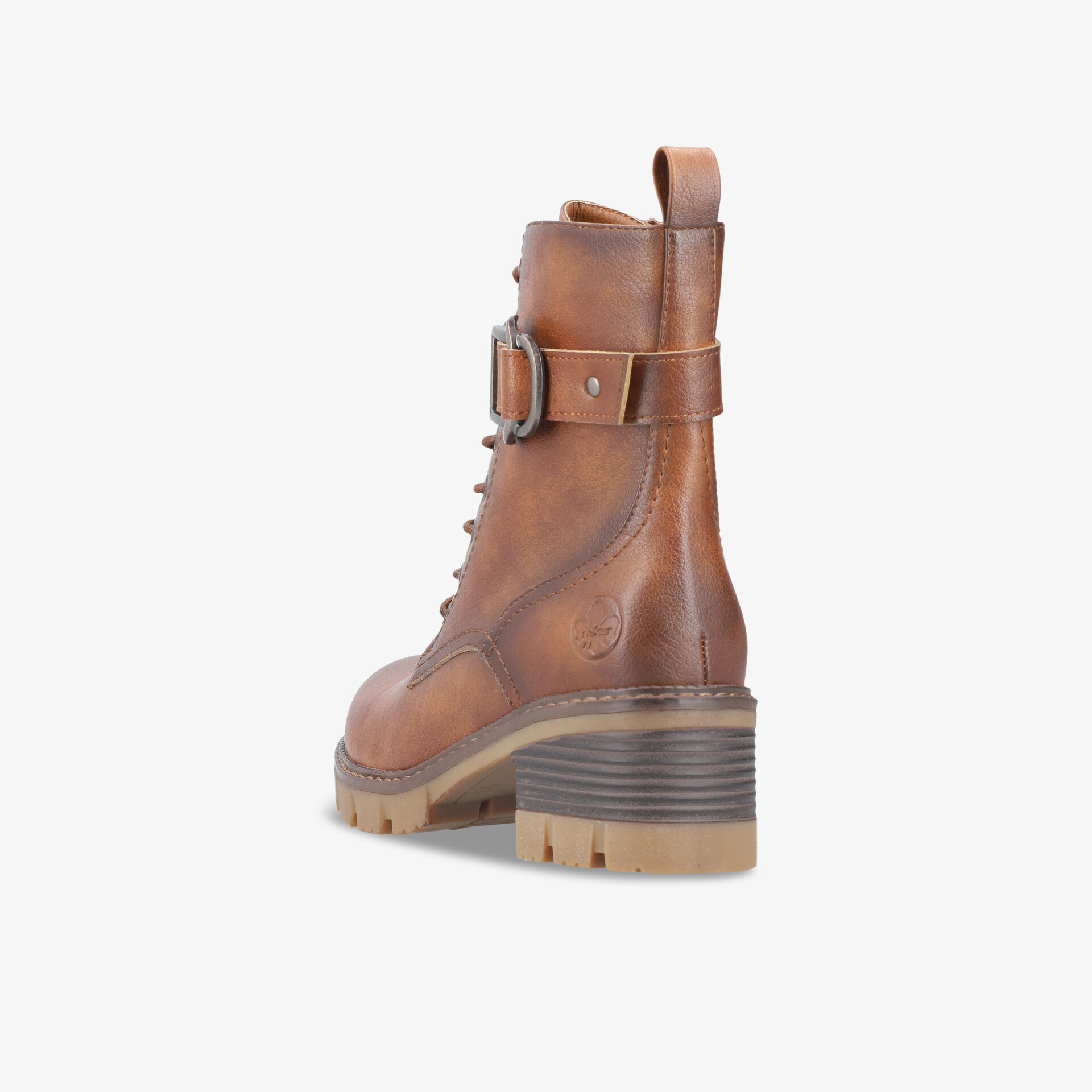 Brauner Lederschuh mit robuster Schnürung und stabilem Absatz für hohen Tragekomfort und modischen Stil