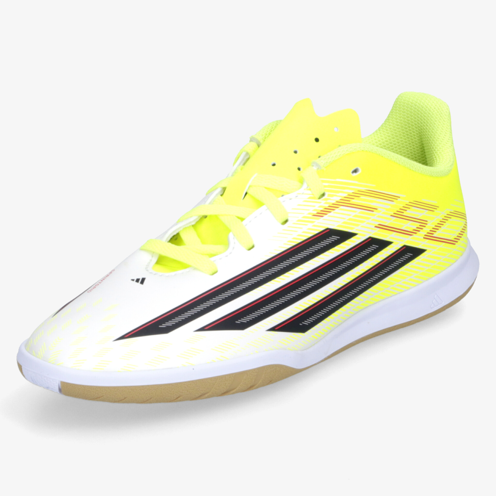 Moderner Indoor-Sportschuh in Gelb mit rutschfester Sohle und optimaler Dämpfung für maximalen Komfort.