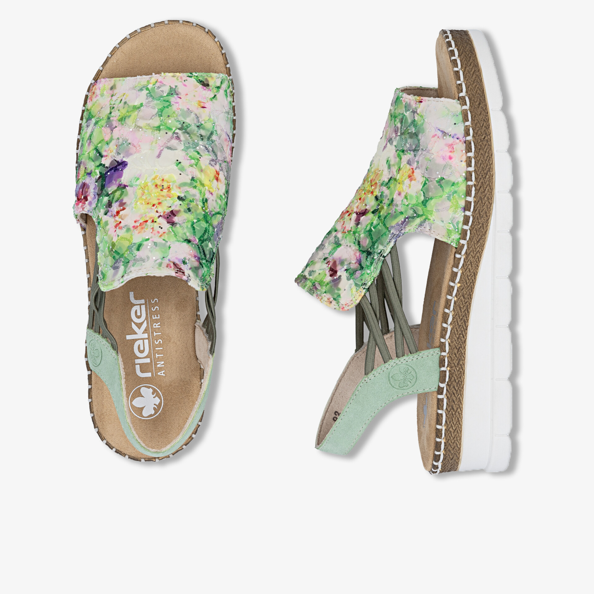 Modische offene Sandale mit buntem floralen Muster und bequemer Passform für sommerlichen Komfort