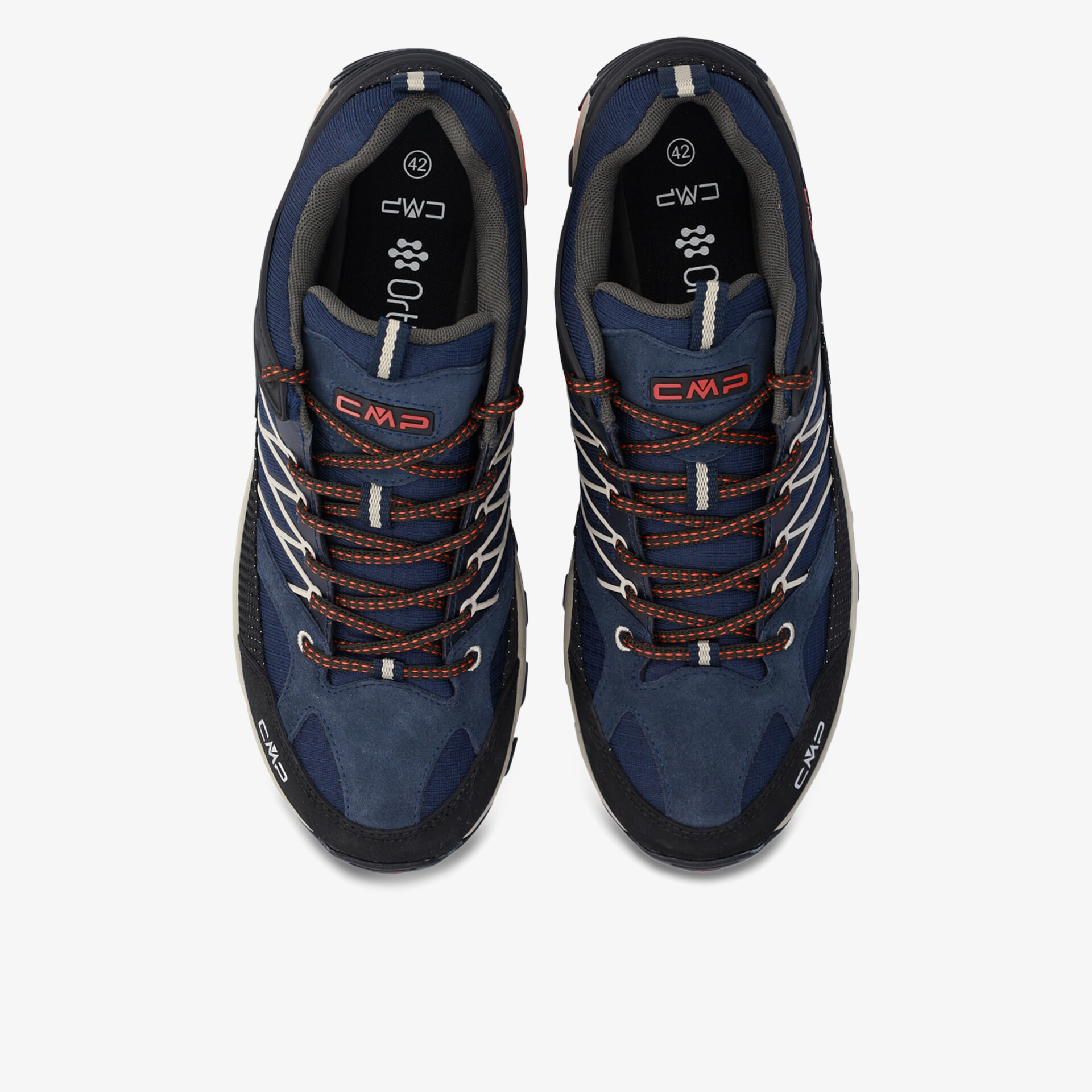 Outdoor-Schuhe mit abriebfester Sohle und stabiler Konstruktion, ideal für lange Wanderungen.