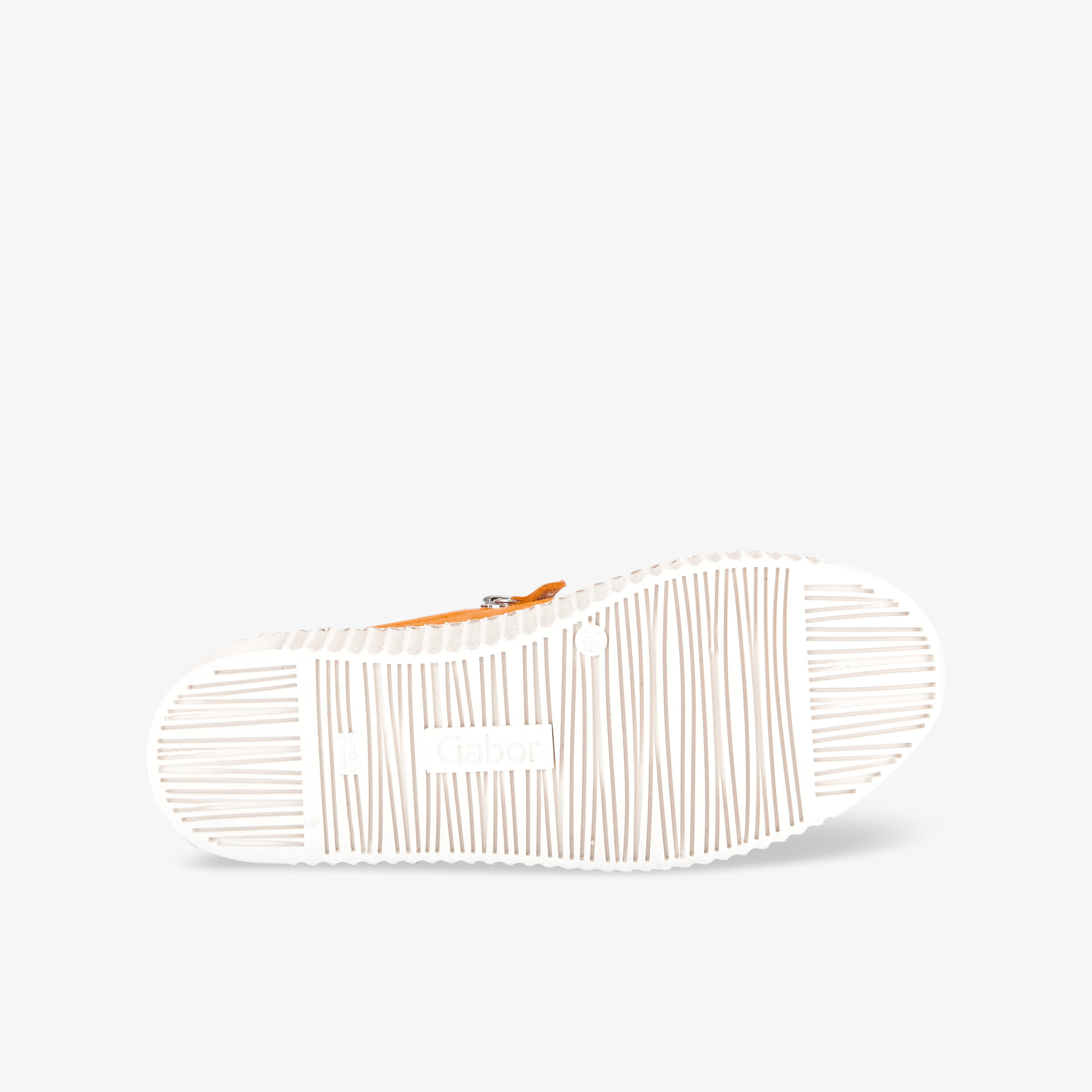 Weiße Sohle mit detailliertem Profil für ausgezeichnete Trittsicherheit und Komfort.